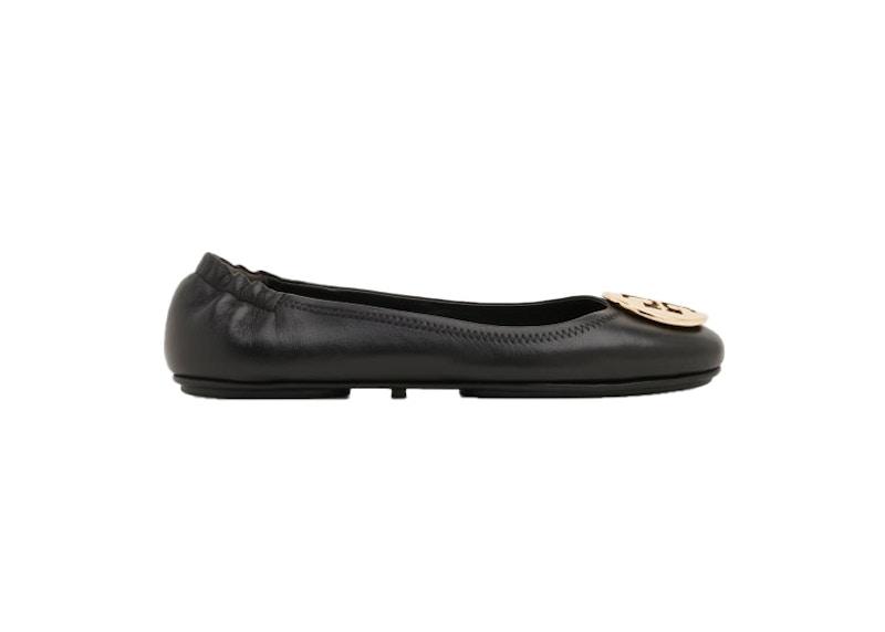 Tory Burch Minnie Travel Ballet Flats Perfect Black Gold