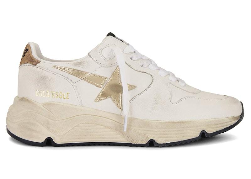 Golden Goose Running Sole Sneakers in White Gold