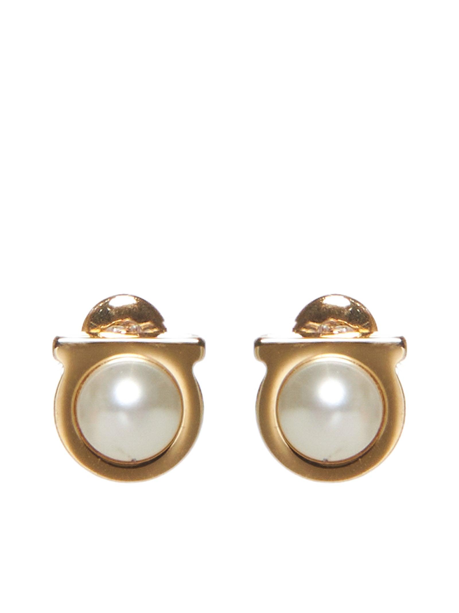 FERRAGAMO Gancini Pearl Earrings