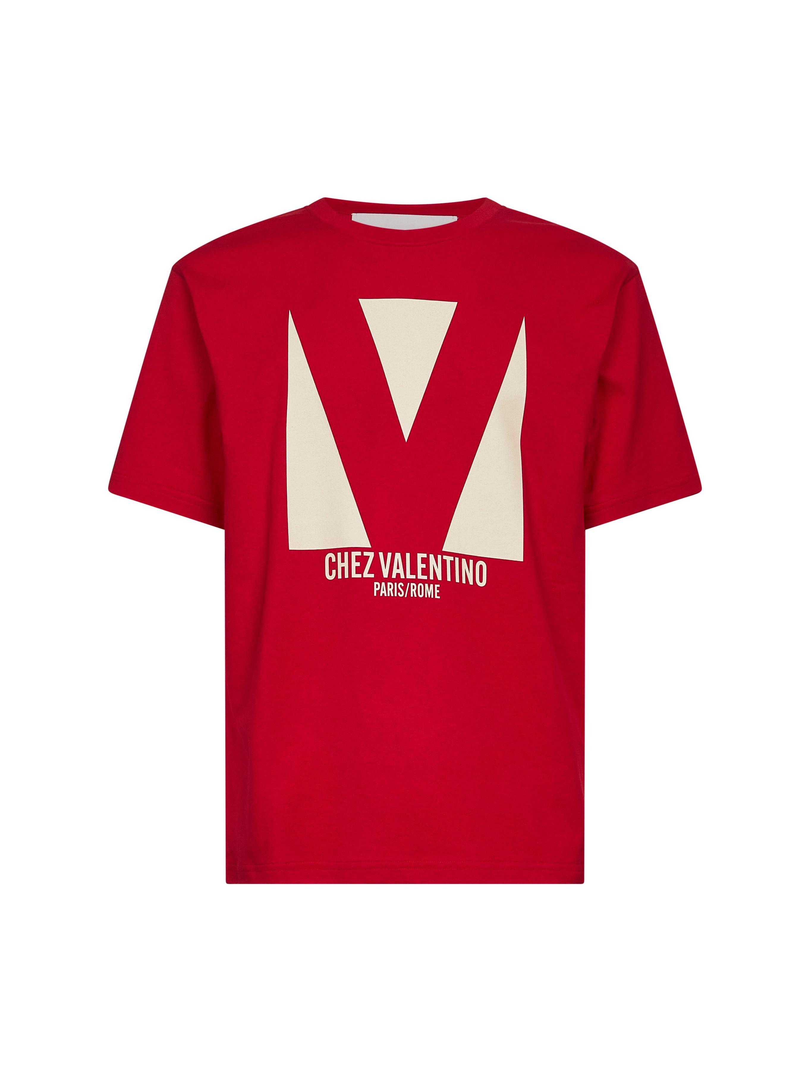VALENTINO Red Chez Valentino print T-shirt
