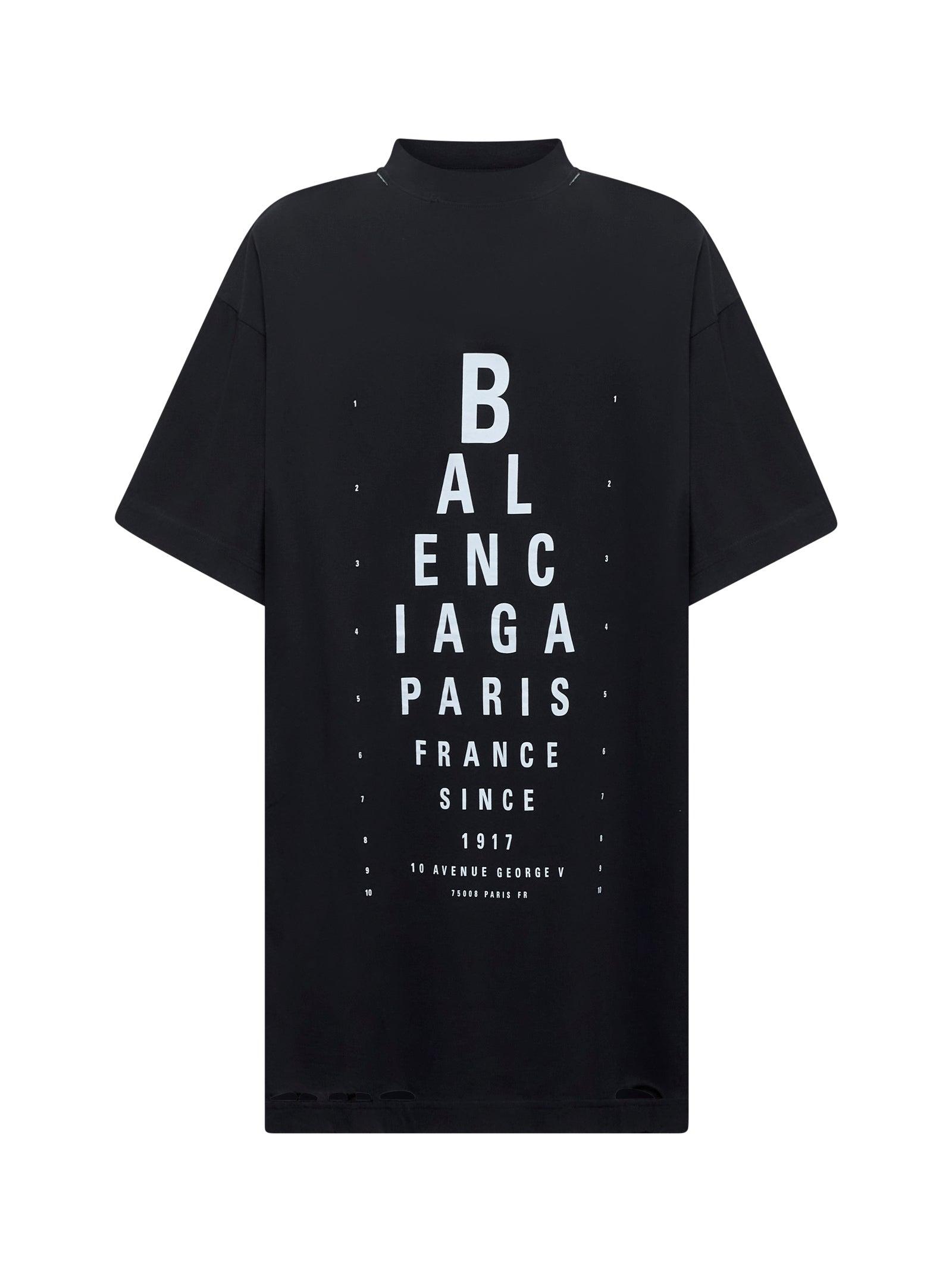 BALENCIAGA Black Optical Oversize T-Shirt