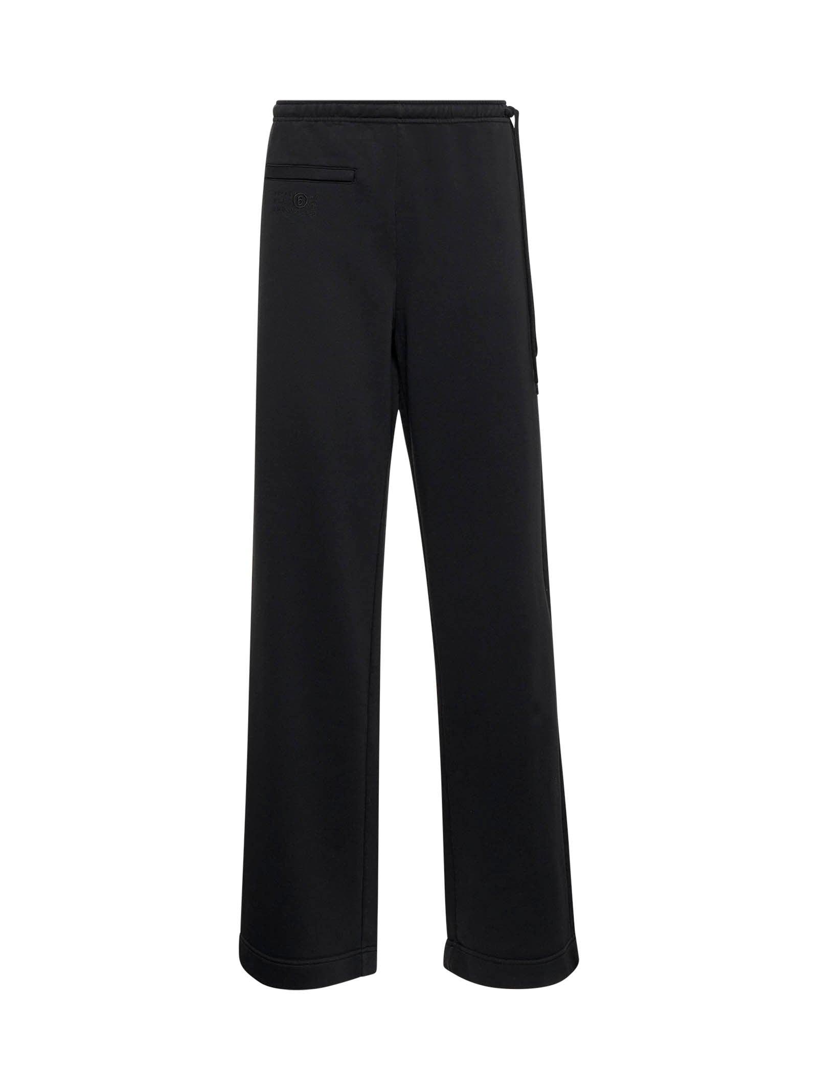 MM6 Black Jersey Twist Trousers