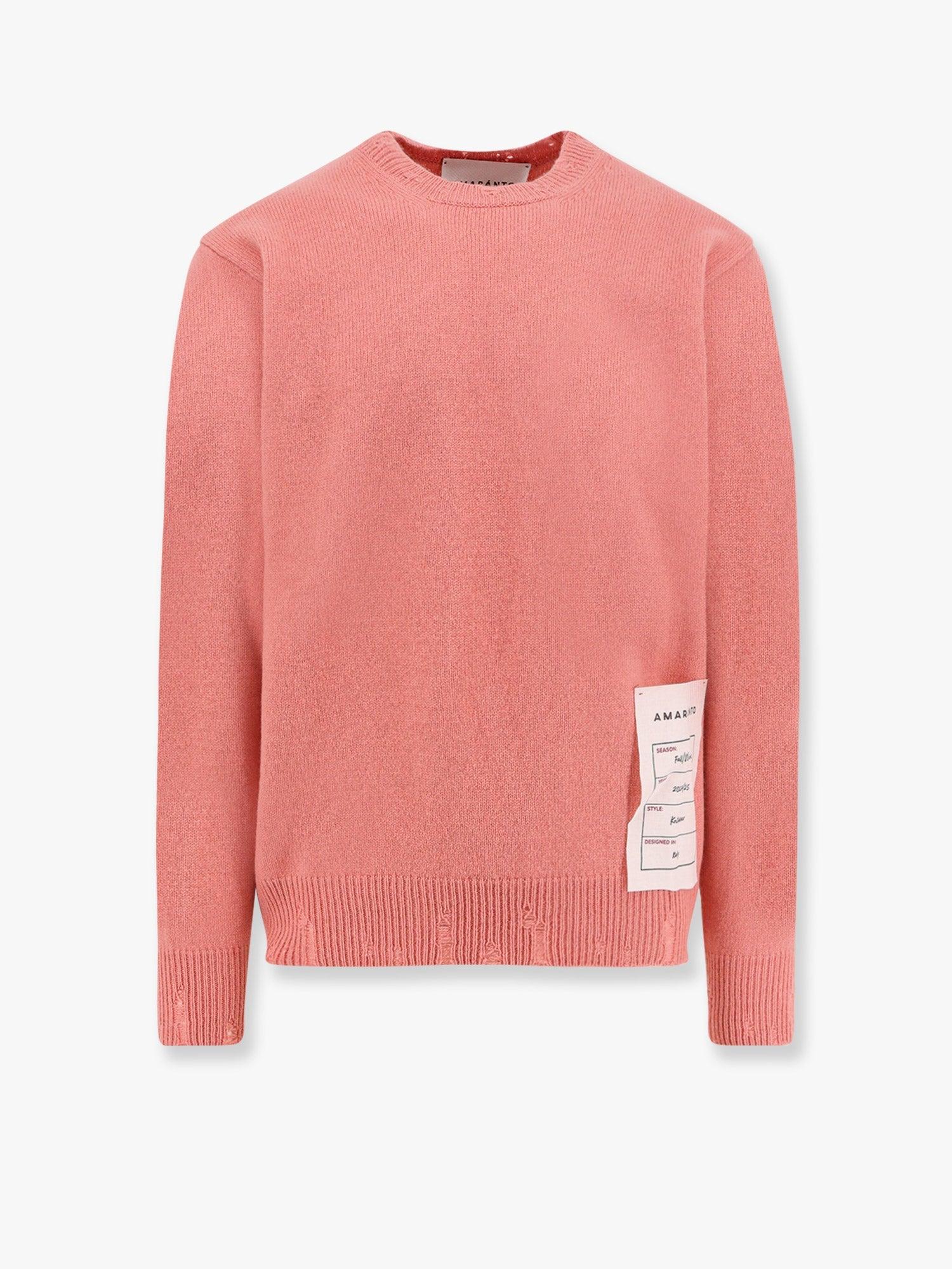 AMARANTO Wool and cashmere sweater with logoed label