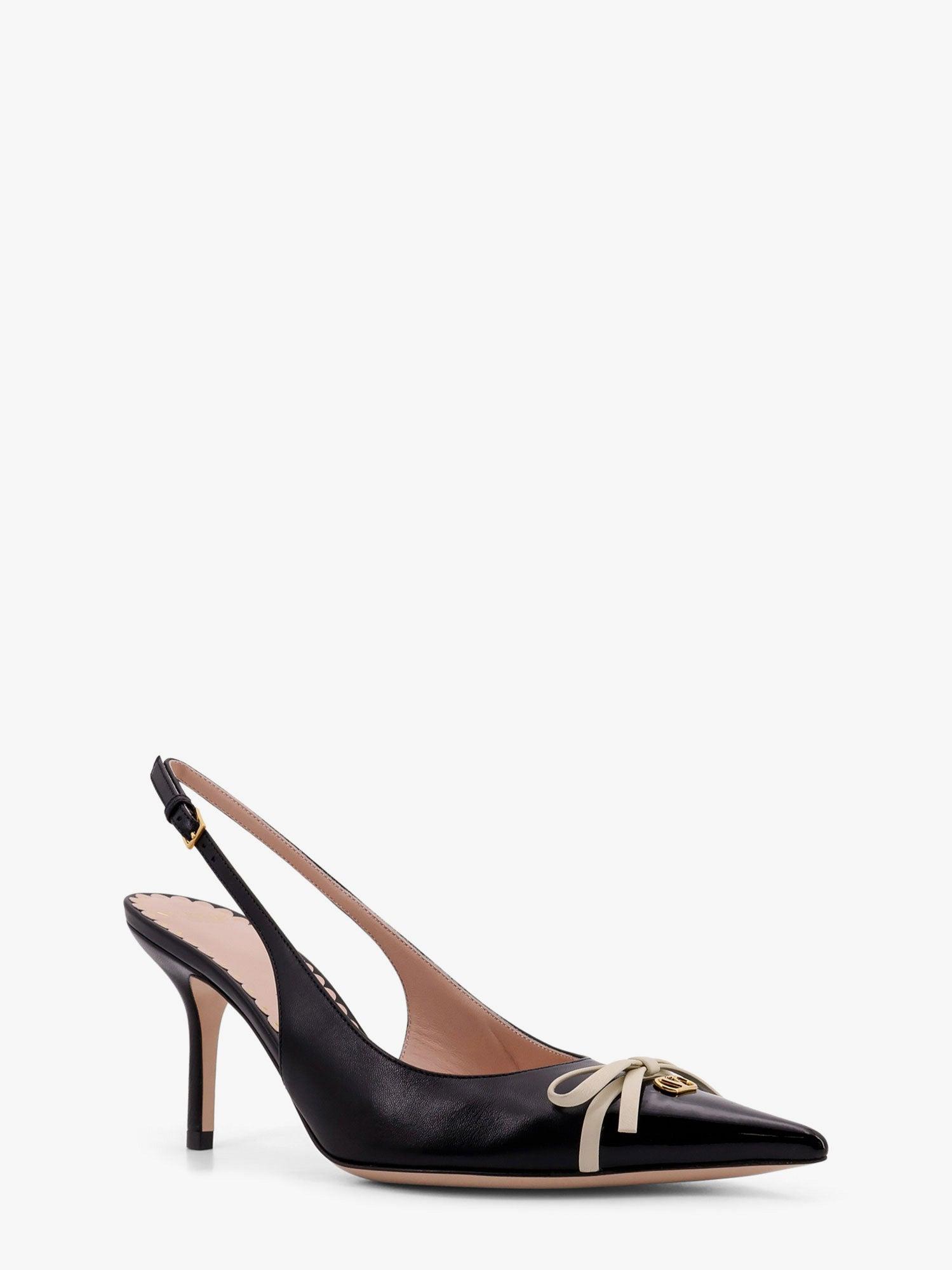 Valentino Garavani Leather Slingback with Patent Leather Toe