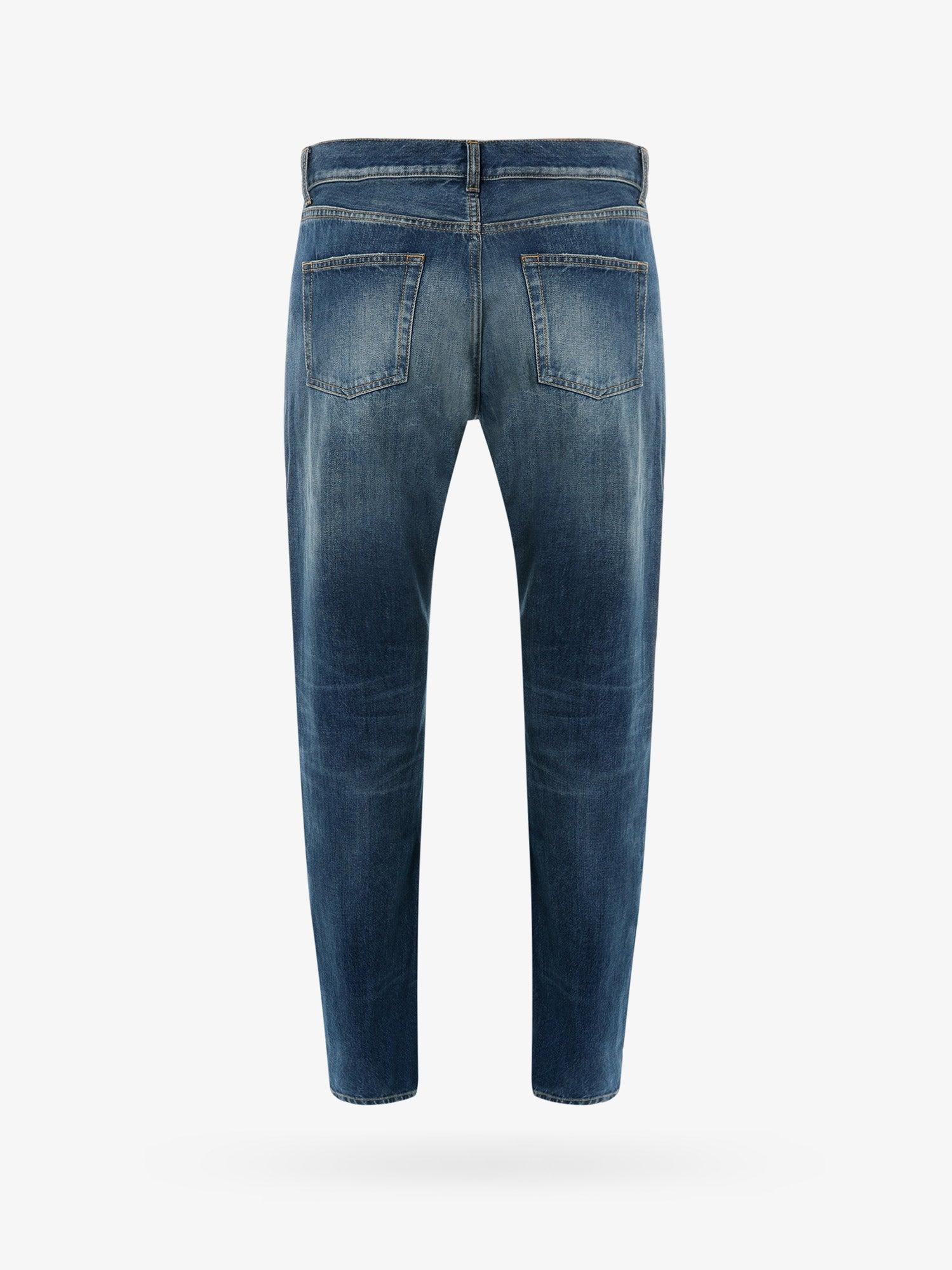 SAINT LAURENT Cotton Jeans with Back Logo Patch