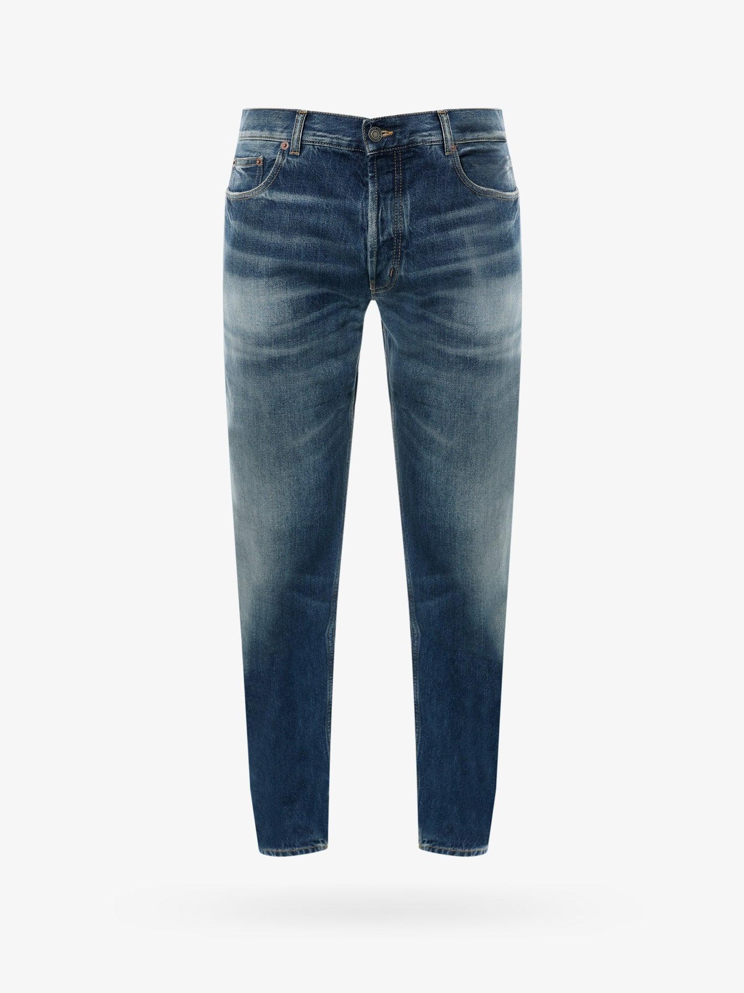 SAINT LAURENT Cotton Jeans with Back Logo Patch