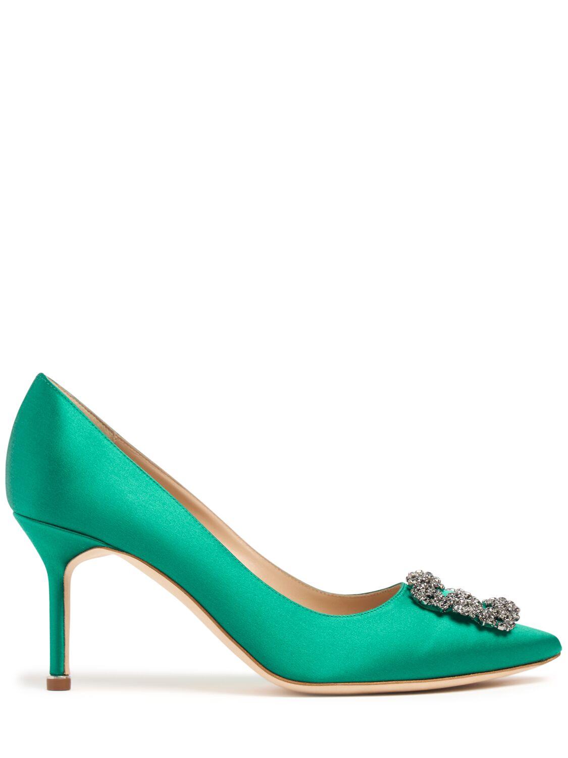 MANOLO BLAHNIK Hangisi Satin Pumps