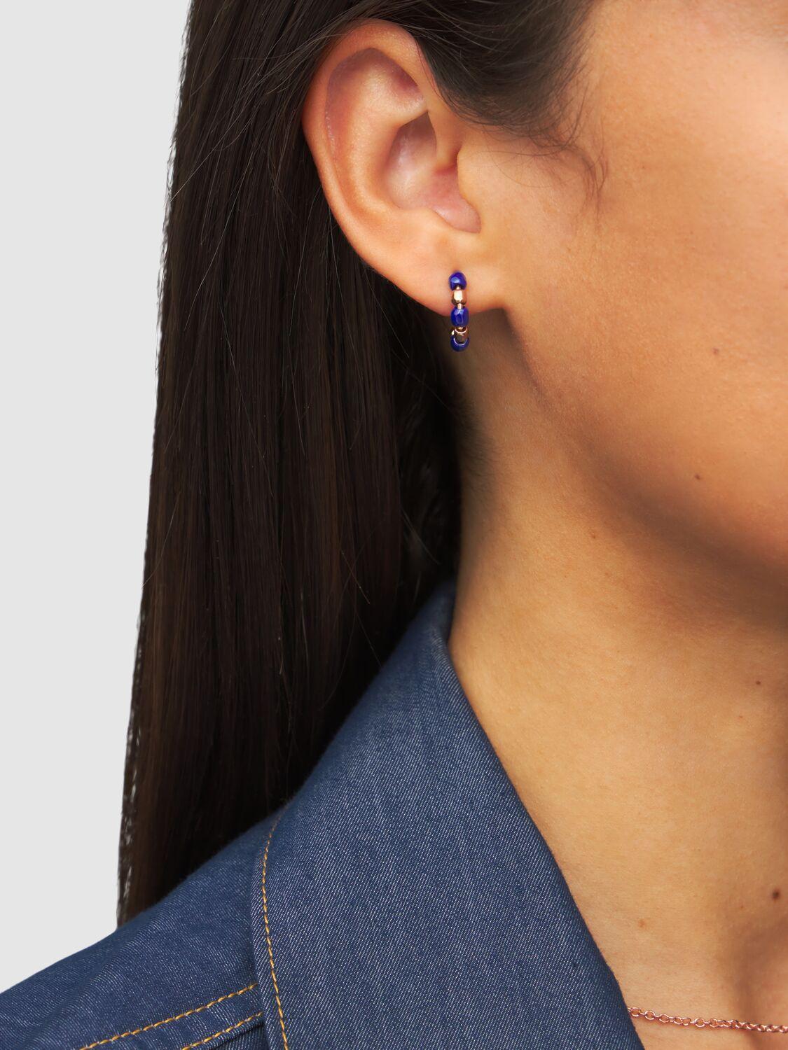 DODO Granelli 9kt & Blue Ceramic Earrings