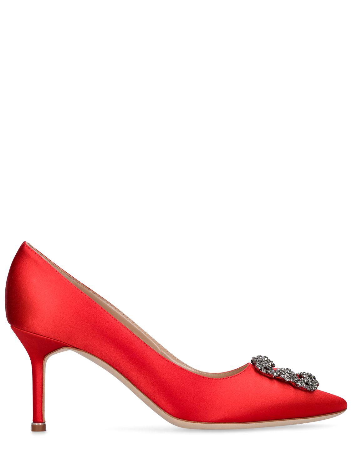 MANOLO BLAHNIK Hangisi Satin Pumps