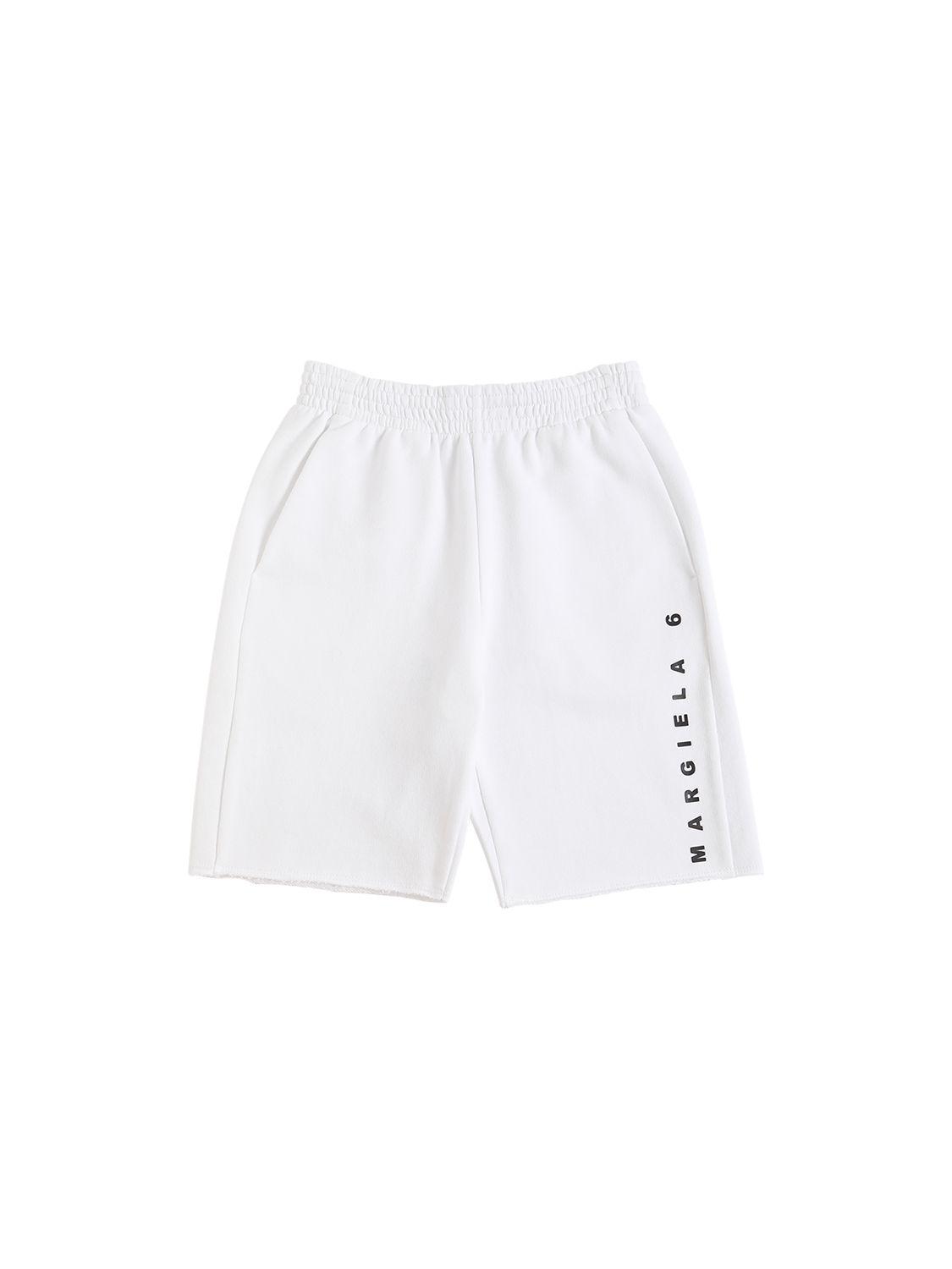 MM6 MAISON MARGIELA Logo Print Cotton Sweat Shorts