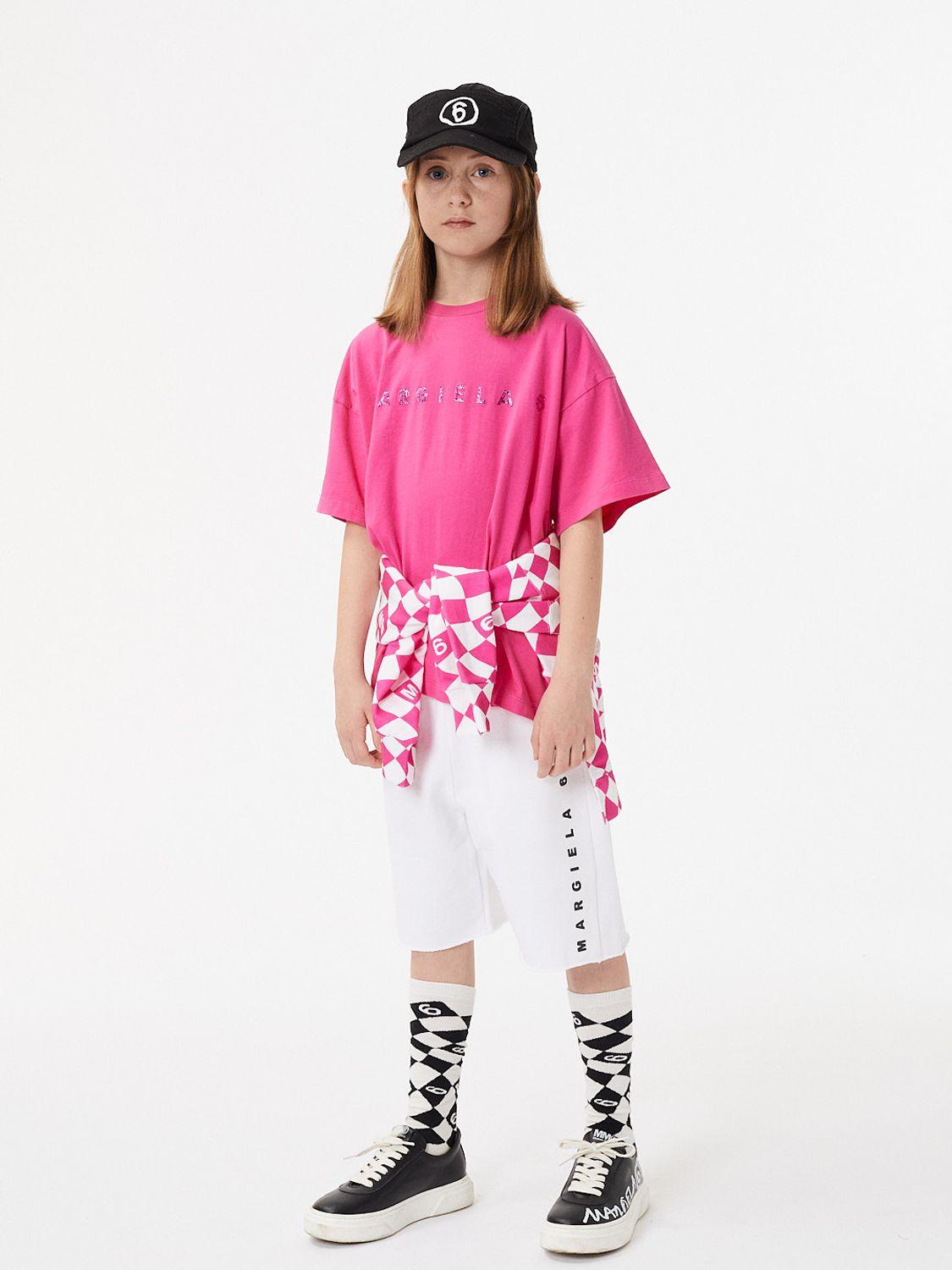 MM6 MAISON MARGIELA Logo Print Cotton Sweat Shorts