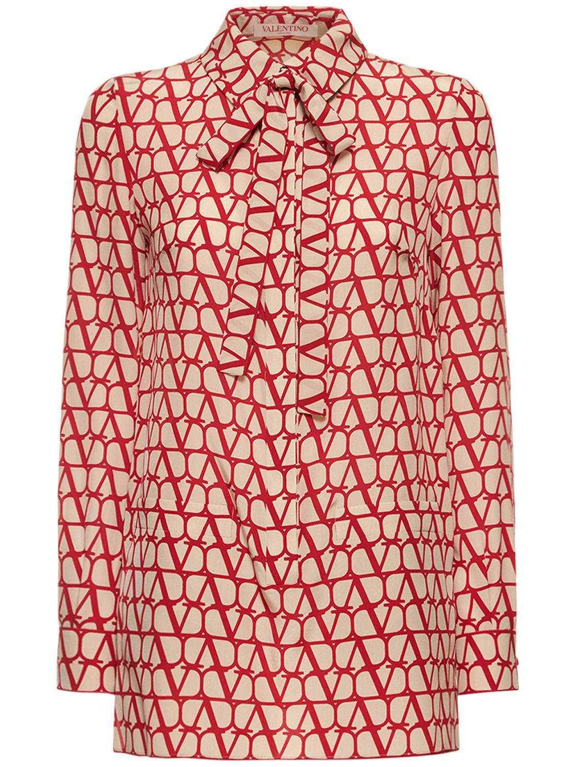 VALENTINO V Logo Silk Crepe De Chine Shirt