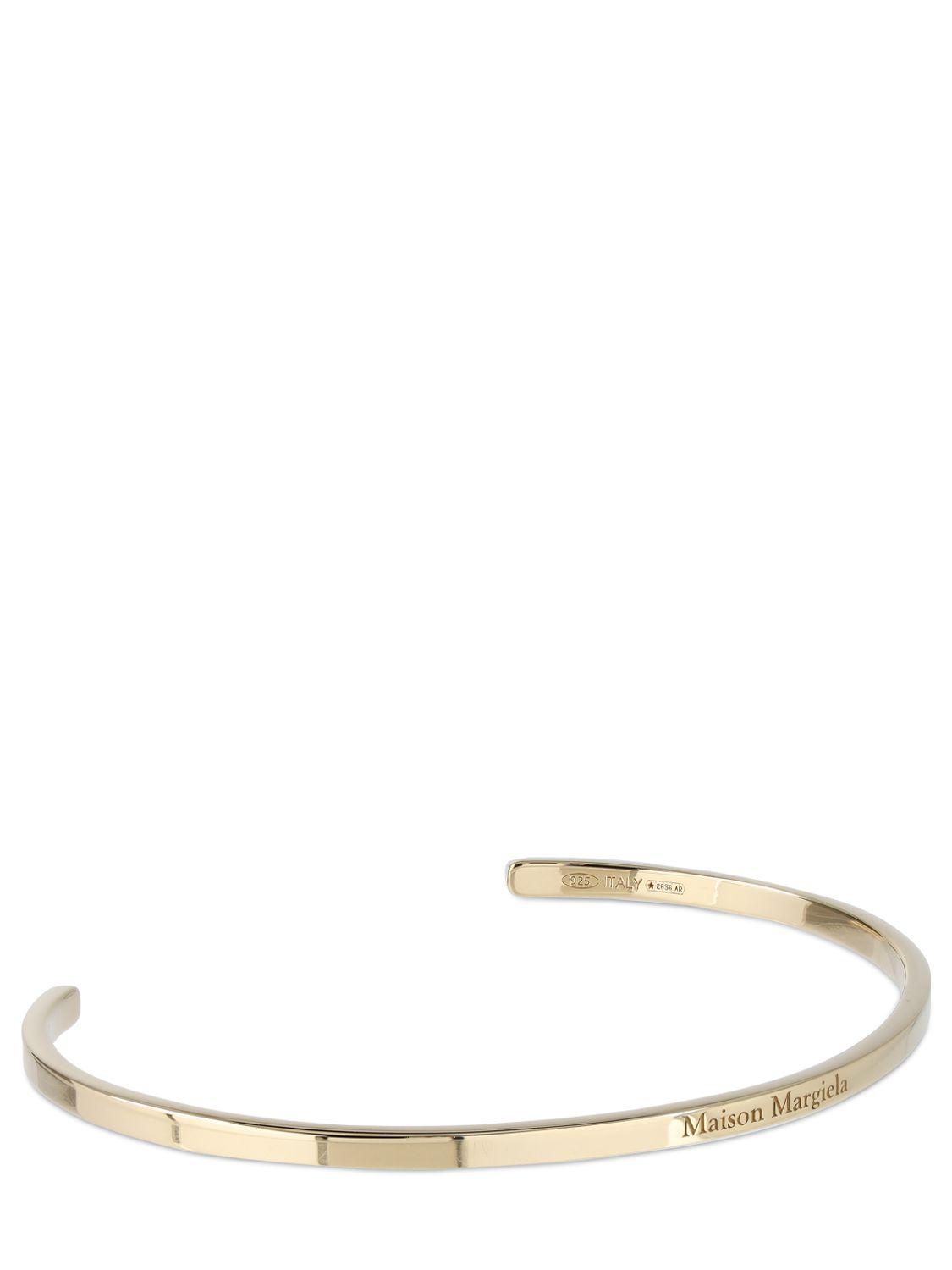 MAISON MARGIELA 3mm Logo Engraved Slim Cuff Bracelet