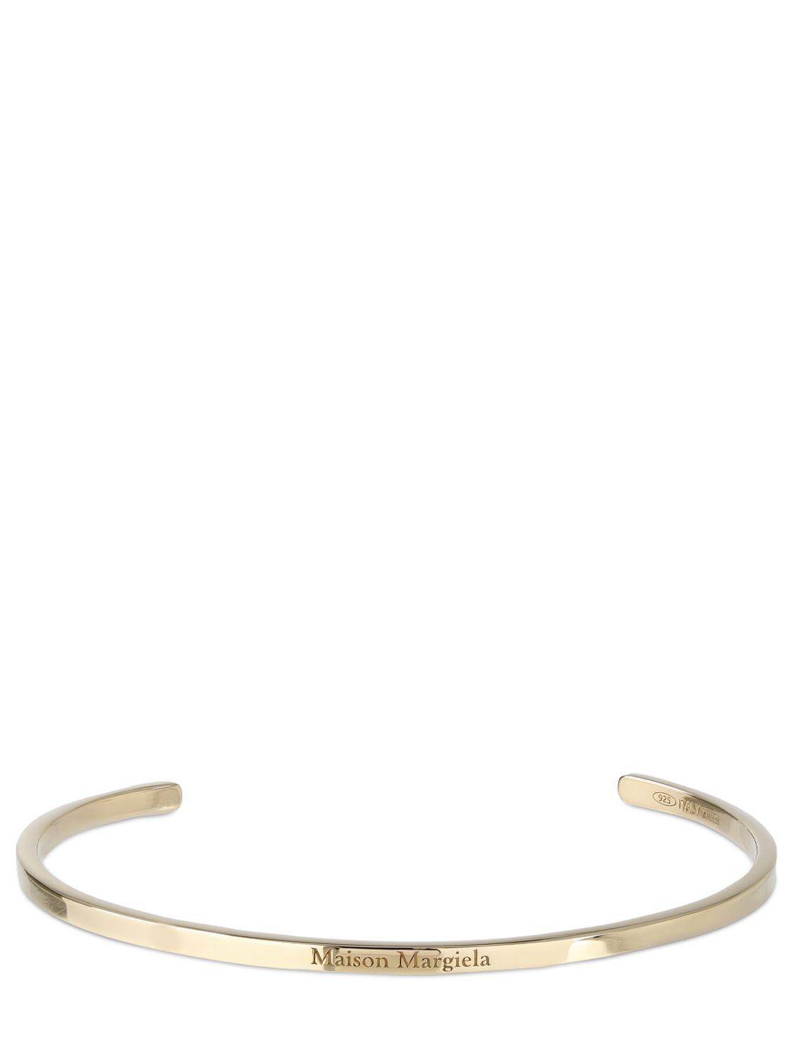 MAISON MARGIELA 3mm Logo Engraved Slim Cuff Bracelet