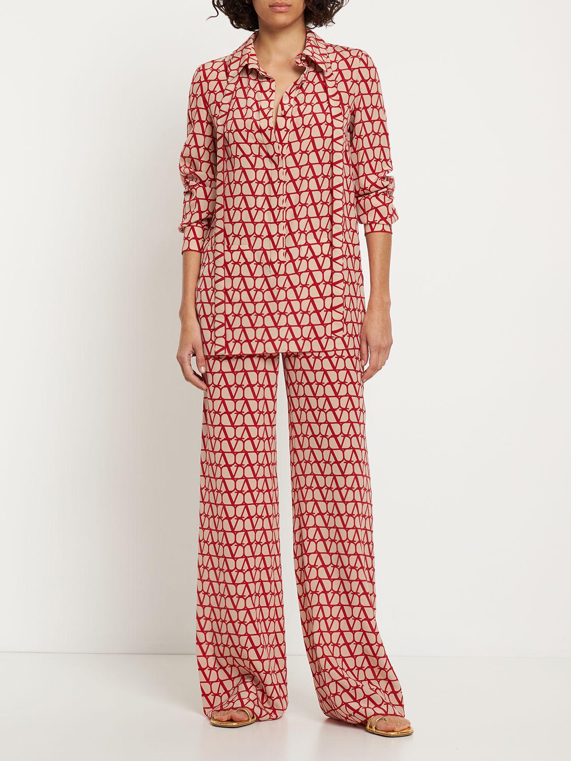 VALENTINO V Logo Silk Crepe De Chine Shirt