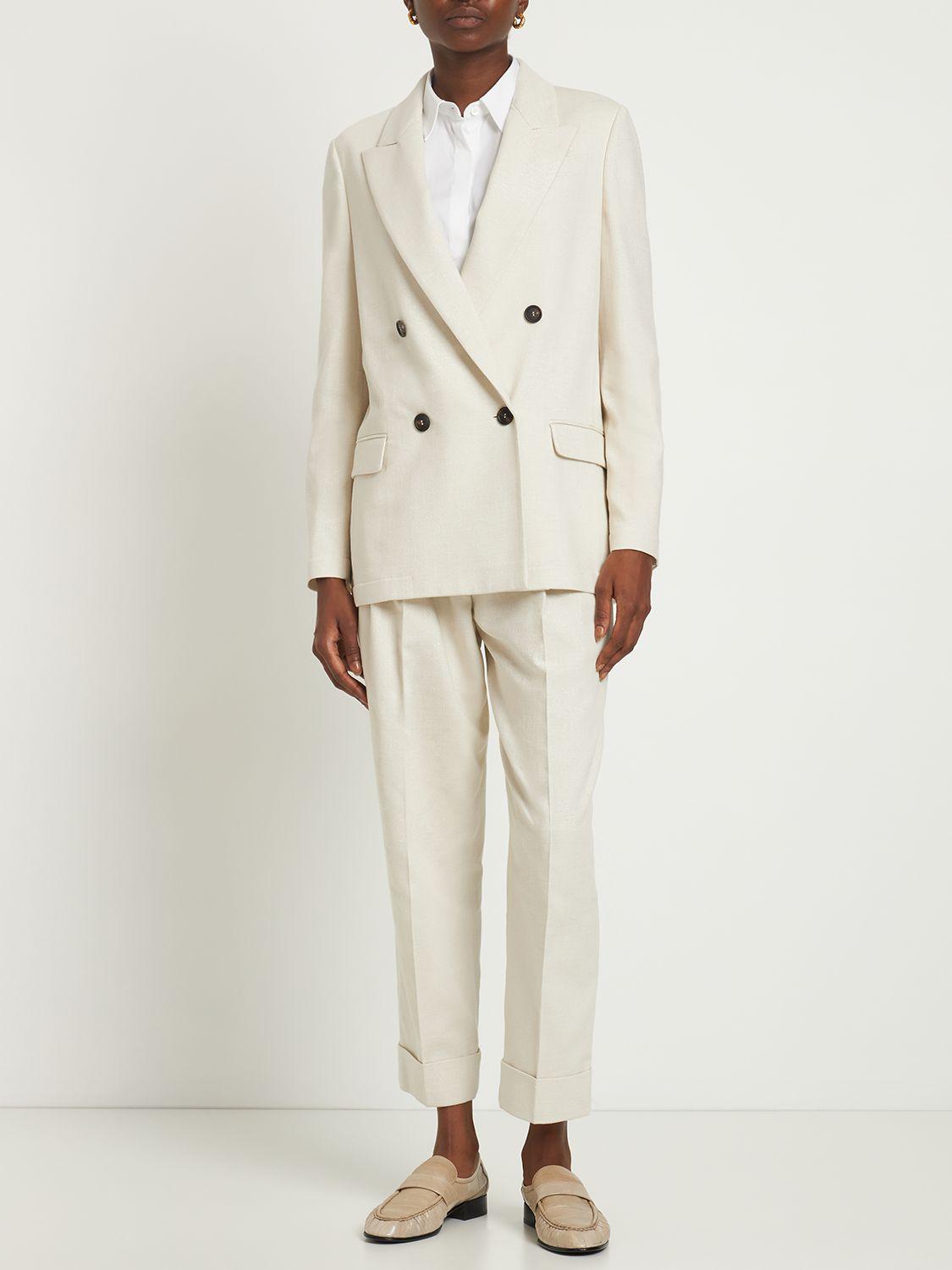BRUNELLO CUCINELLI Jersey Lurex Double Breasted Jacket