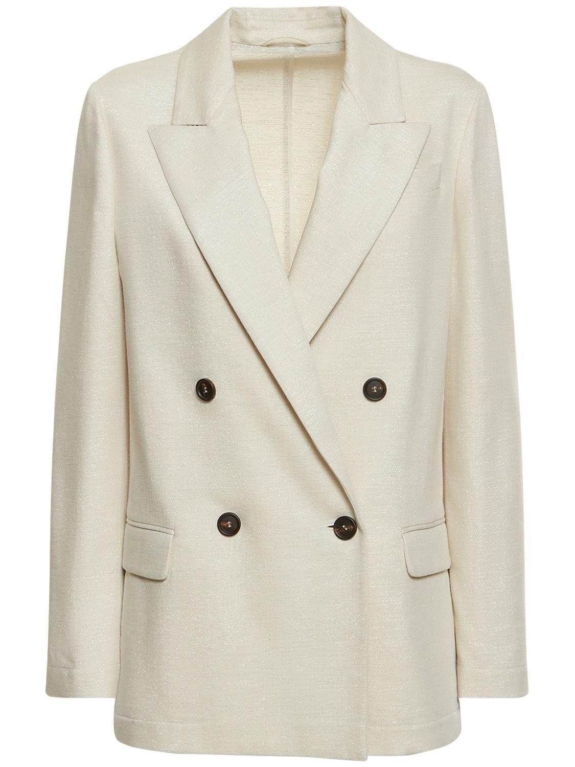 BRUNELLO CUCINELLI Jersey Lurex Double Breasted Jacket