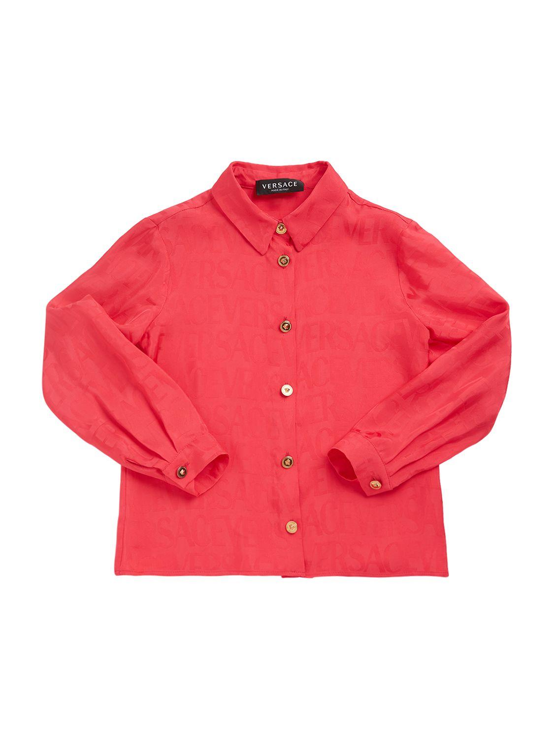 VERSACE Logo Jacquard Satin Shirt