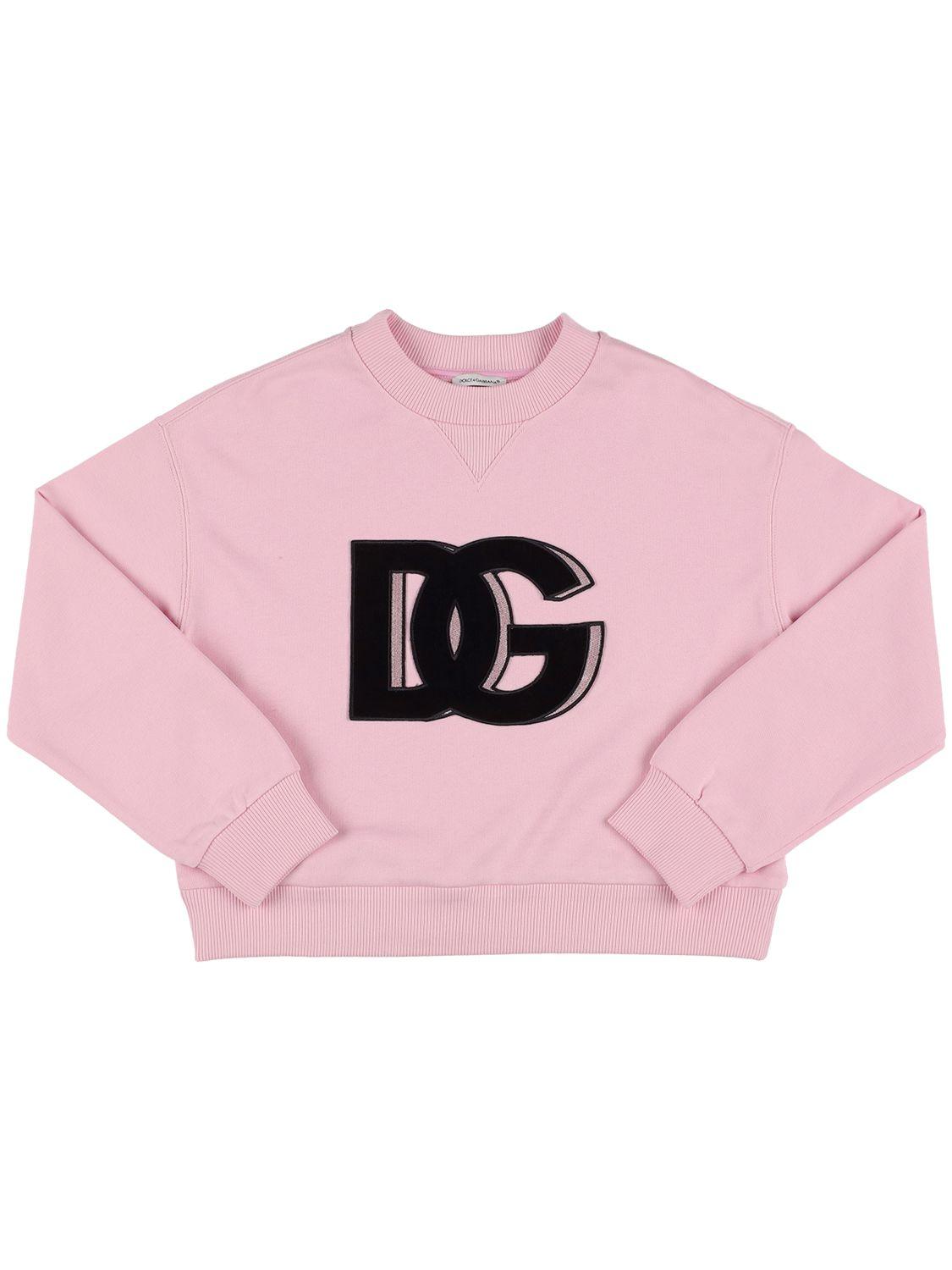 DOLCE & GABBANA Logo Patch Cotton Sweatshirt