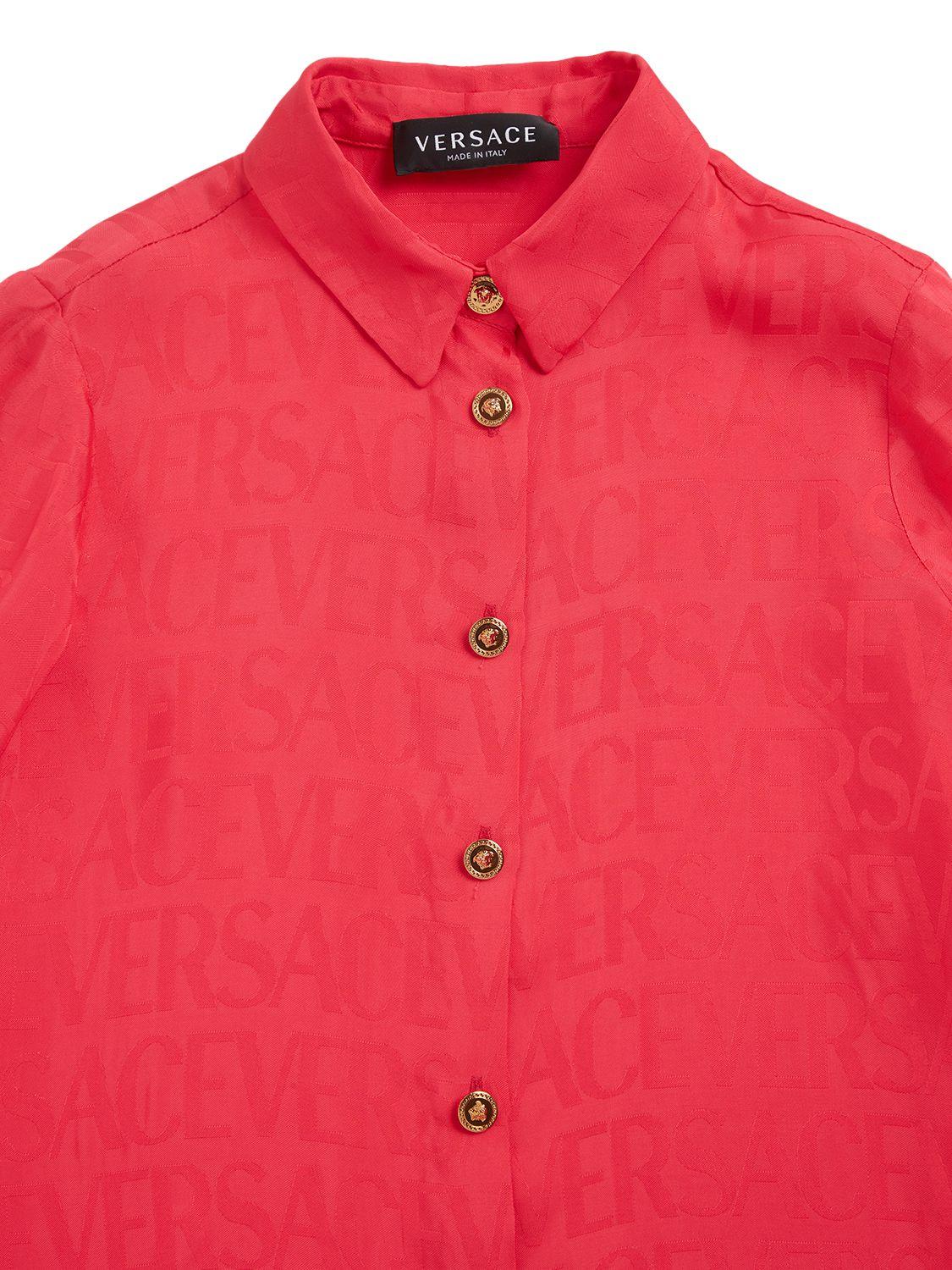 VERSACE Logo Jacquard Satin Shirt