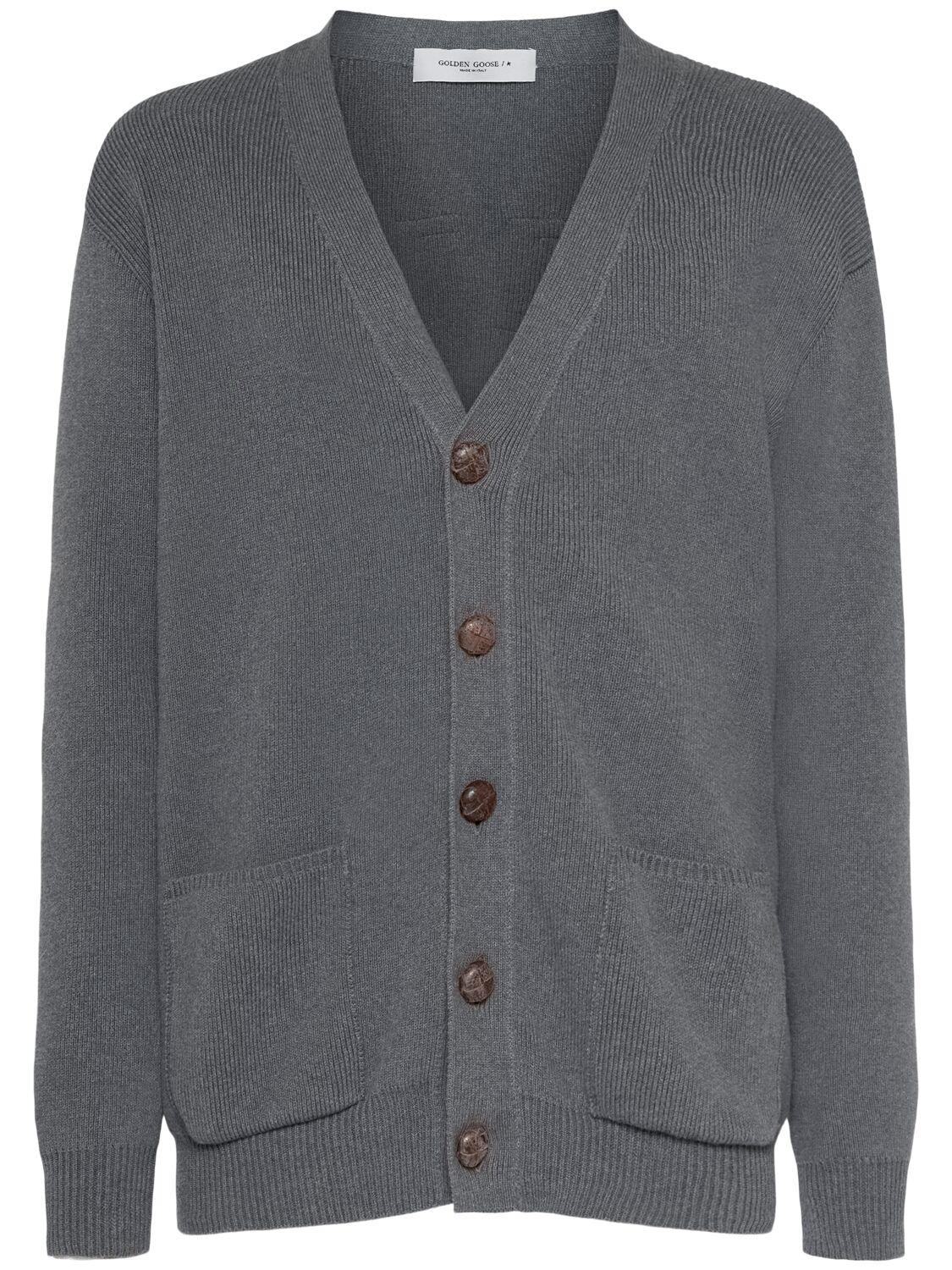 GOLDEN GOOSE Logo Cotton Knit Cardigan