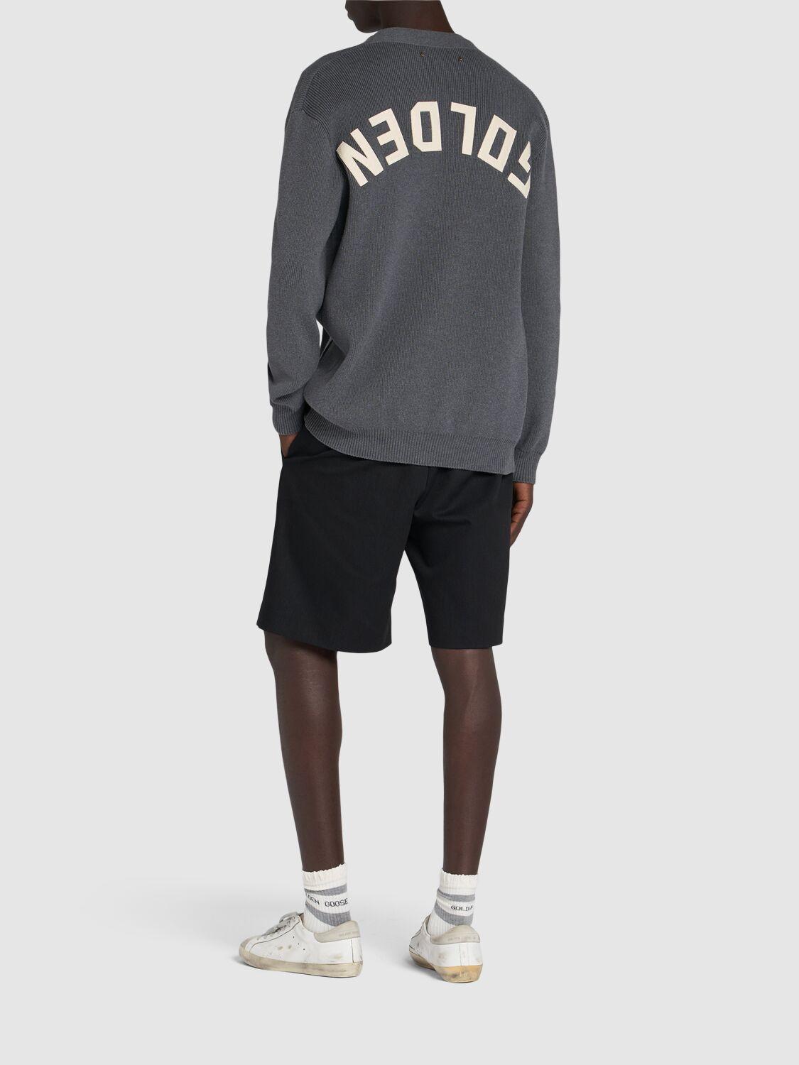 GOLDEN GOOSE Logo Cotton Knit Cardigan