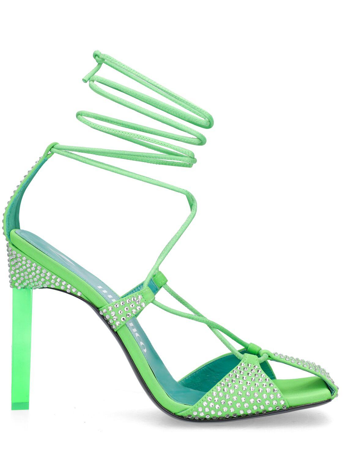 THE ATTICO Adele Lycra & Crystal Sandals