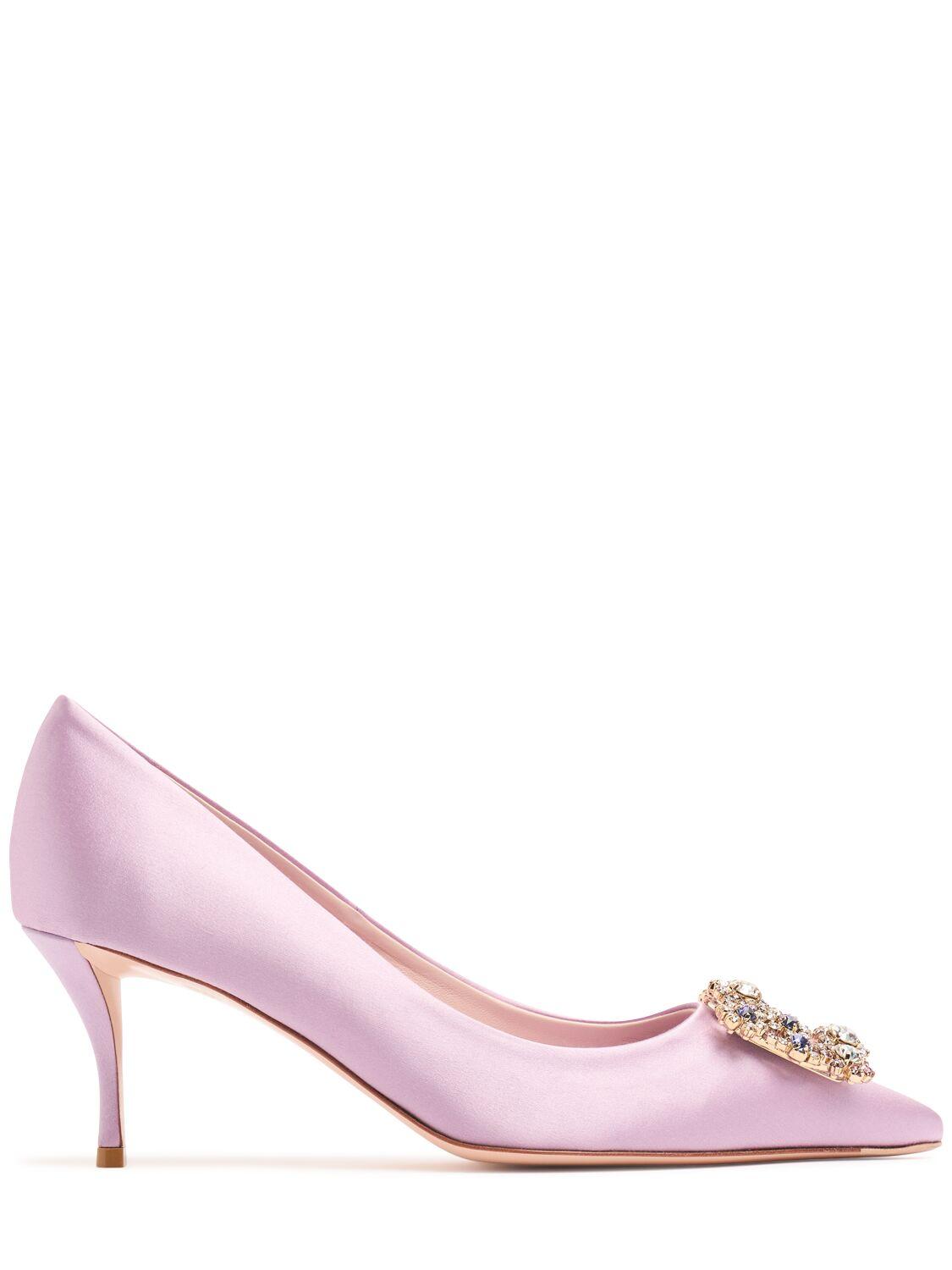 ROGER VIVIER Flower Crystal & Satin Pumps