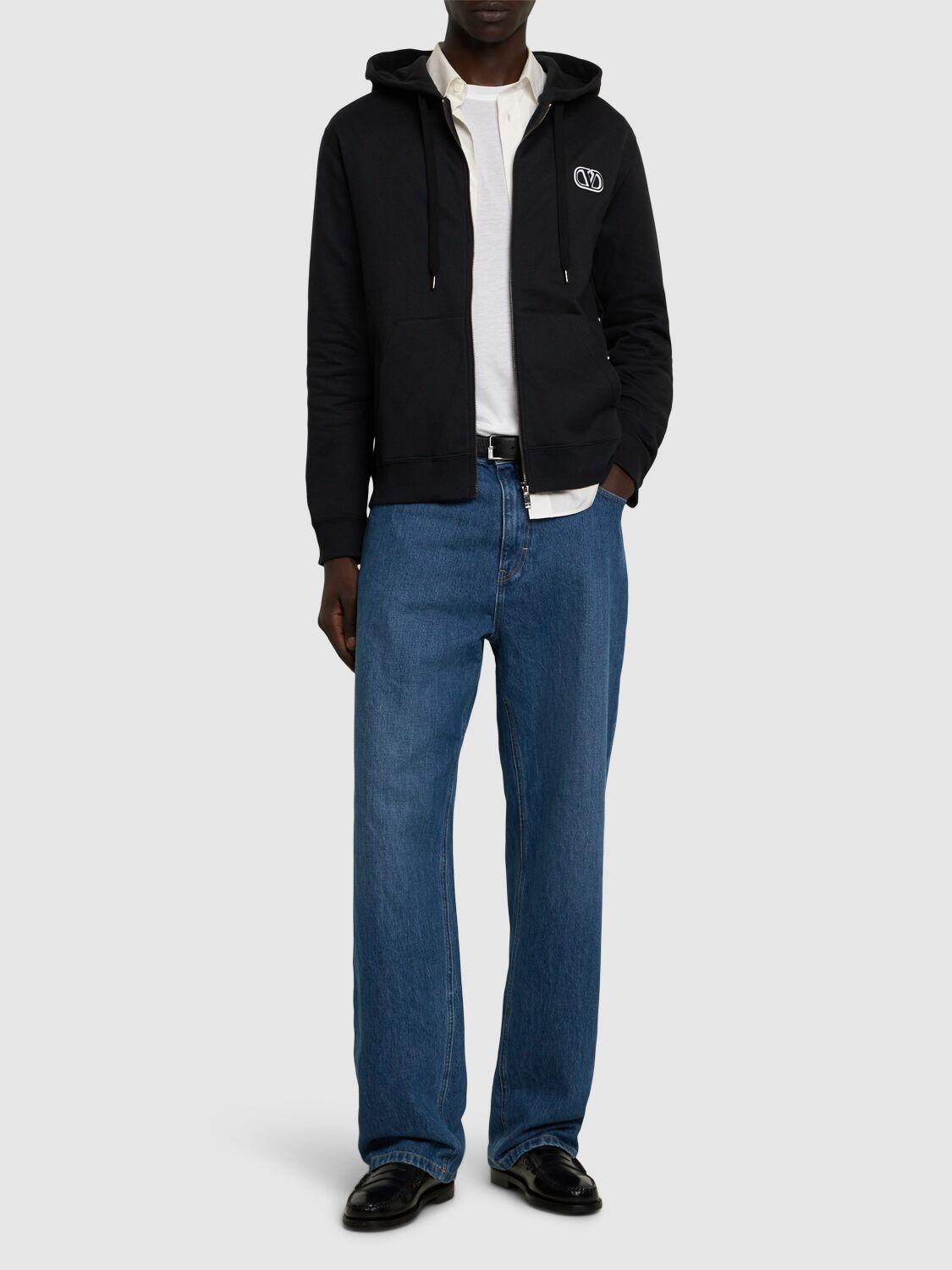 VALENTINO Cotton Sweatshirt Hoodie W/ Logo