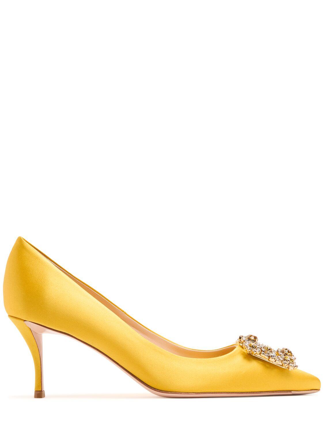 ROGER VIVIER Flower Crystal & Satin Pumps