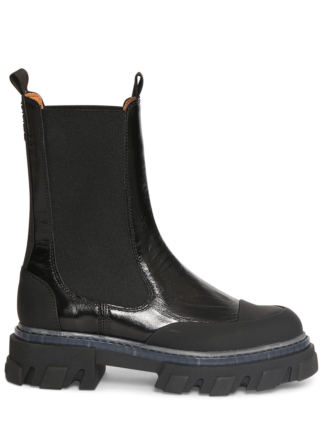 GANNI Cleated Mid Chelsea Boots