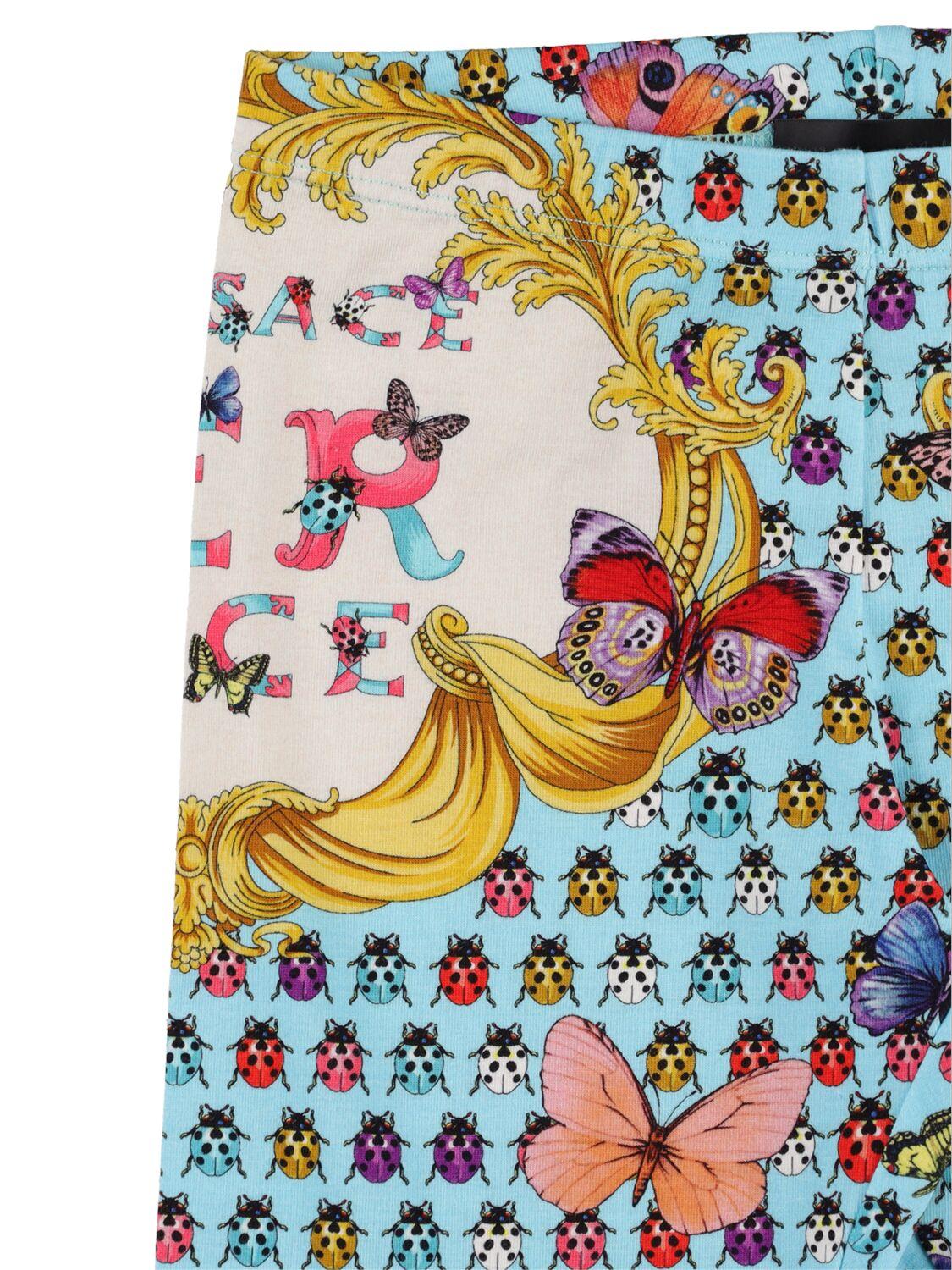 VERSACE Printed Cotton Leggings