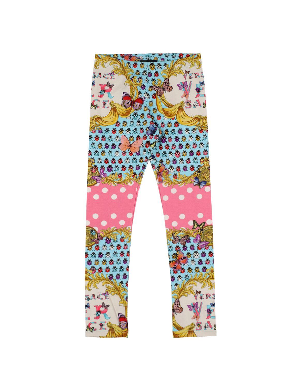 VERSACE Printed Cotton Leggings