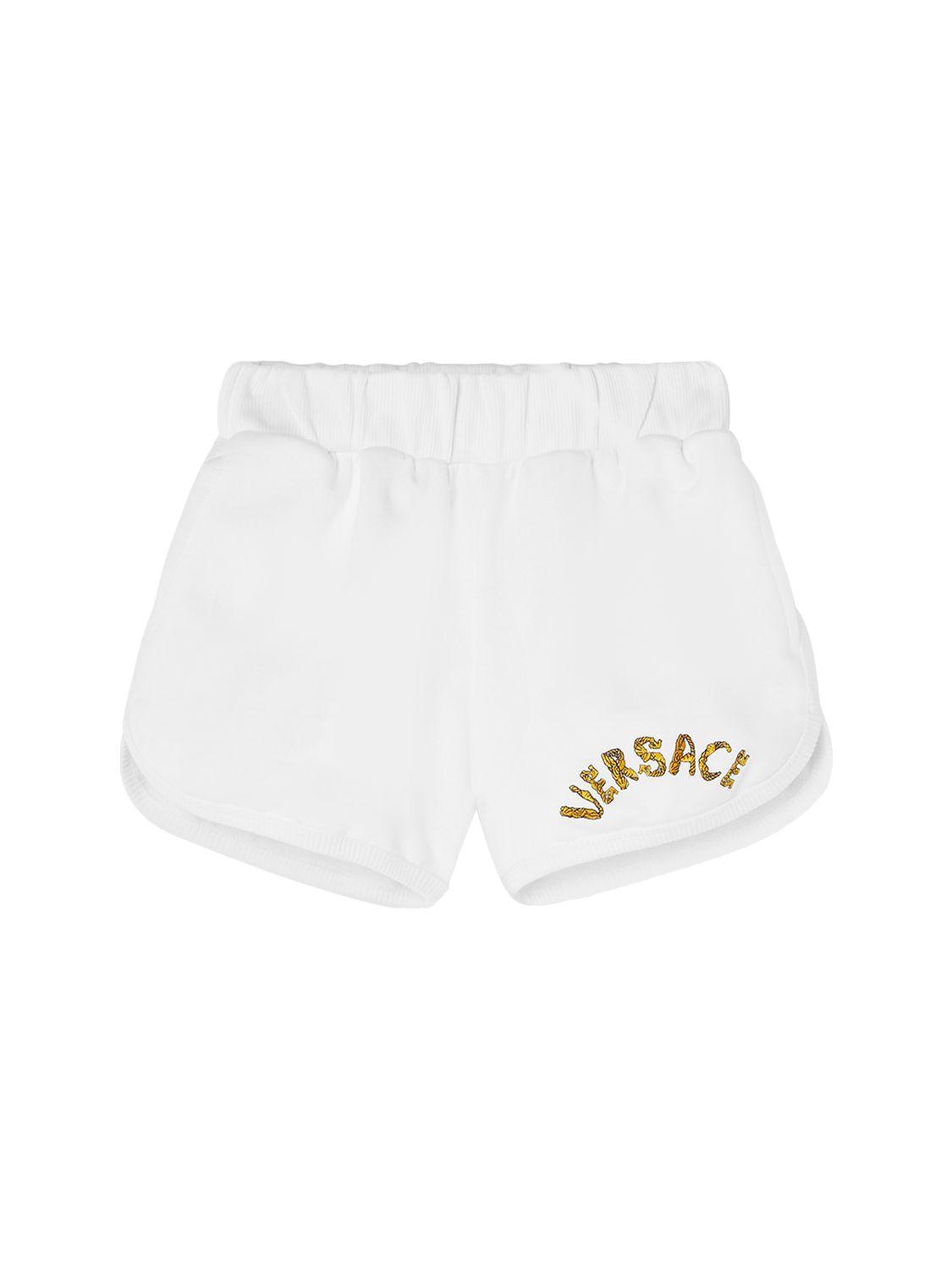 VERSACE Cotton Sweat Shorts with Logo