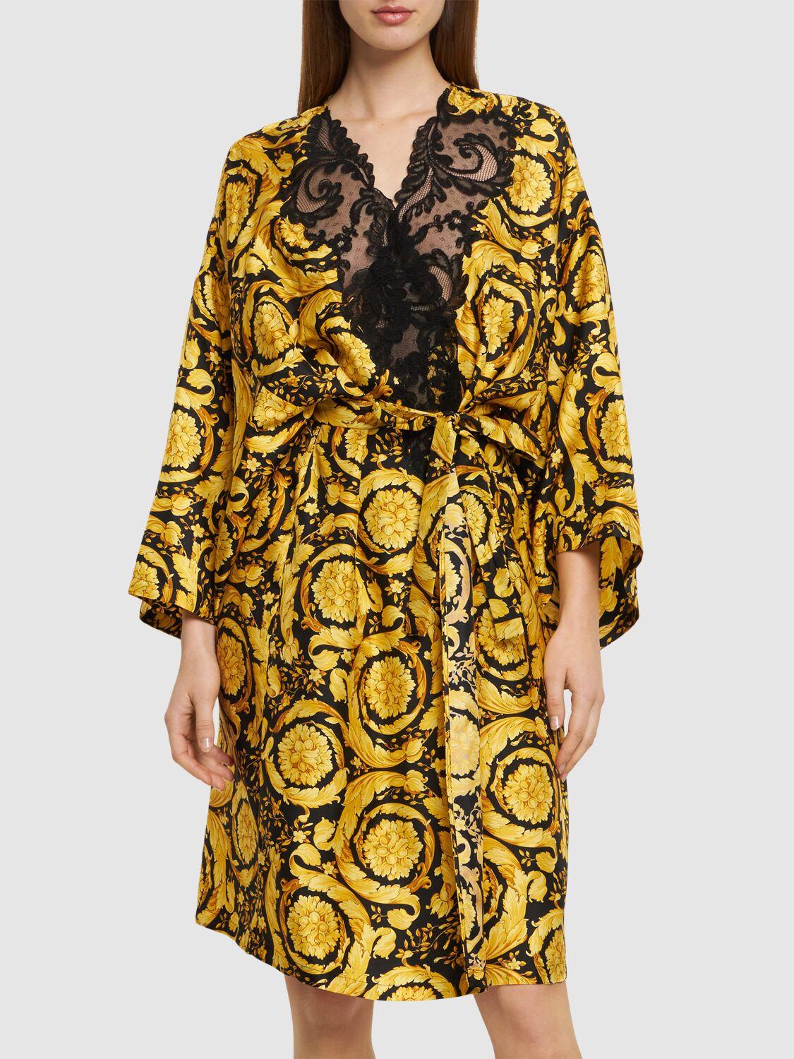 VERSACE Barocco Printed Silk Twill Mini Dress