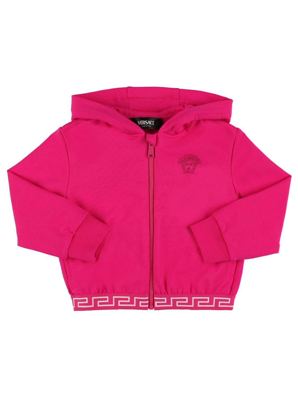 VERSACE Embroidered Cotton Blend Sweatshirt