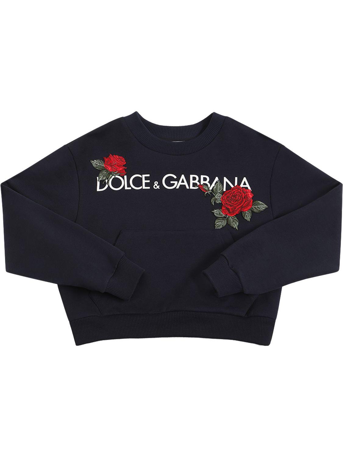 DOLCE & GABBANA Logo Print Cotton Sweatshirt