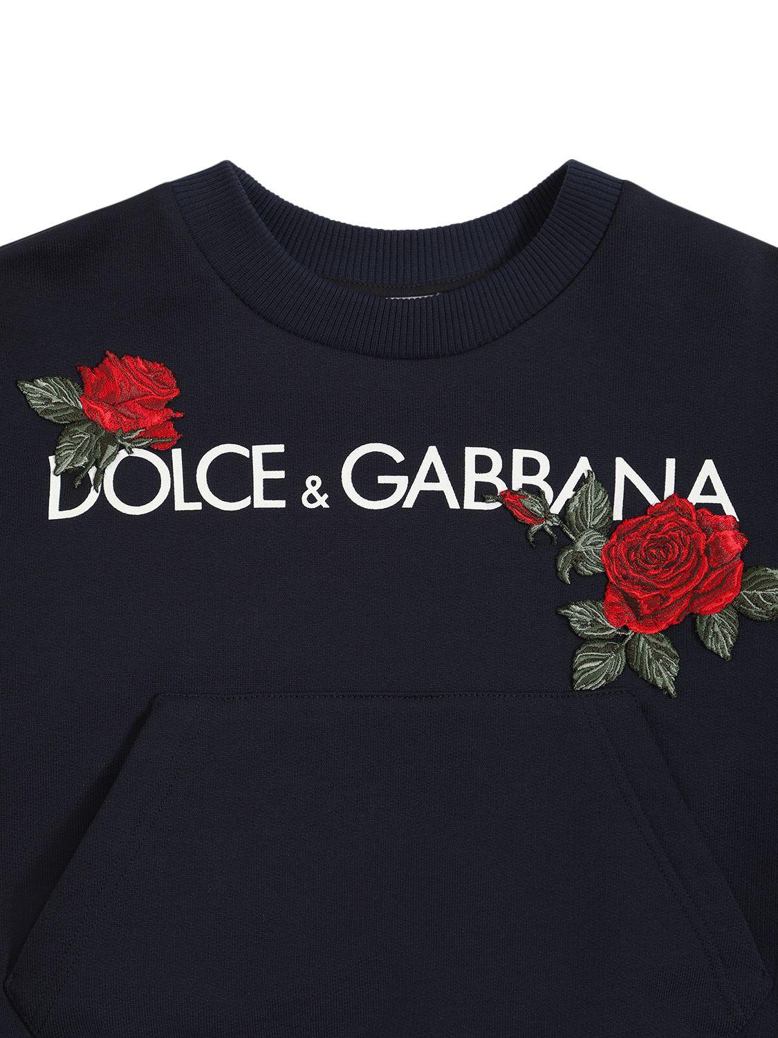 DOLCE & GABBANA Logo Print Cotton Sweatshirt