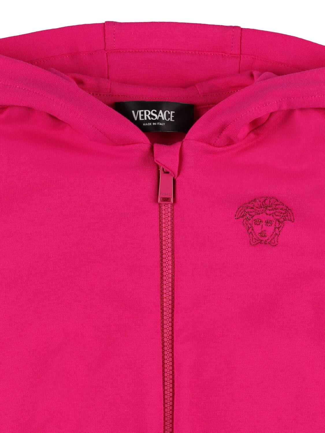 VERSACE Embroidered Cotton Blend Sweatshirt