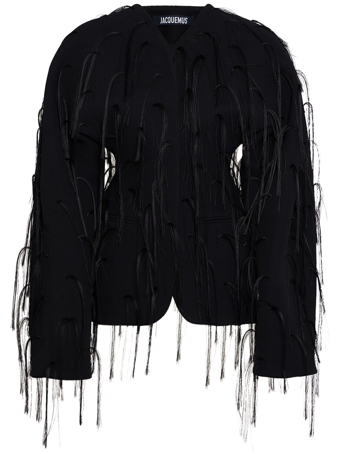 JACQUEMUS La Veste Ovalo Collarless Jacket