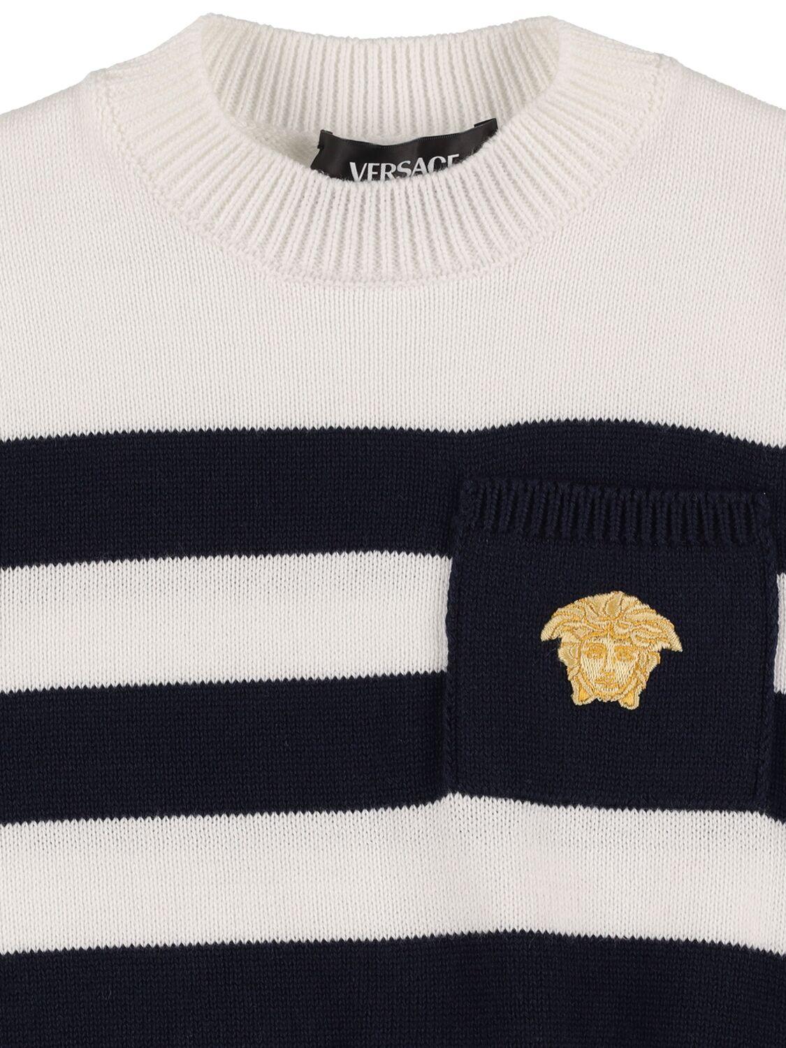 VERSACE Printed Marine Knit Sweater