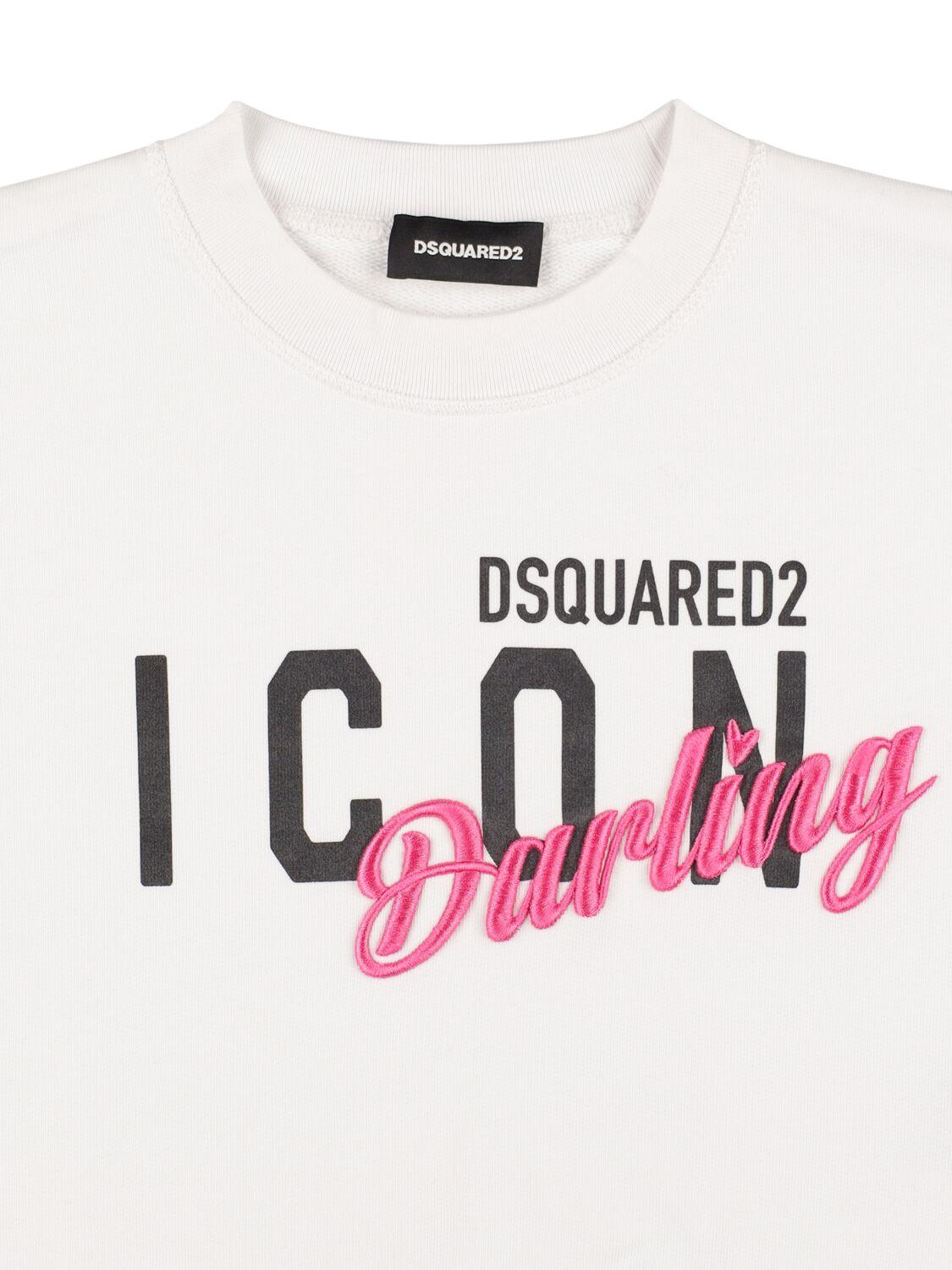 DSQUARED2 Logo Cotton Crewneck Sweatshirt