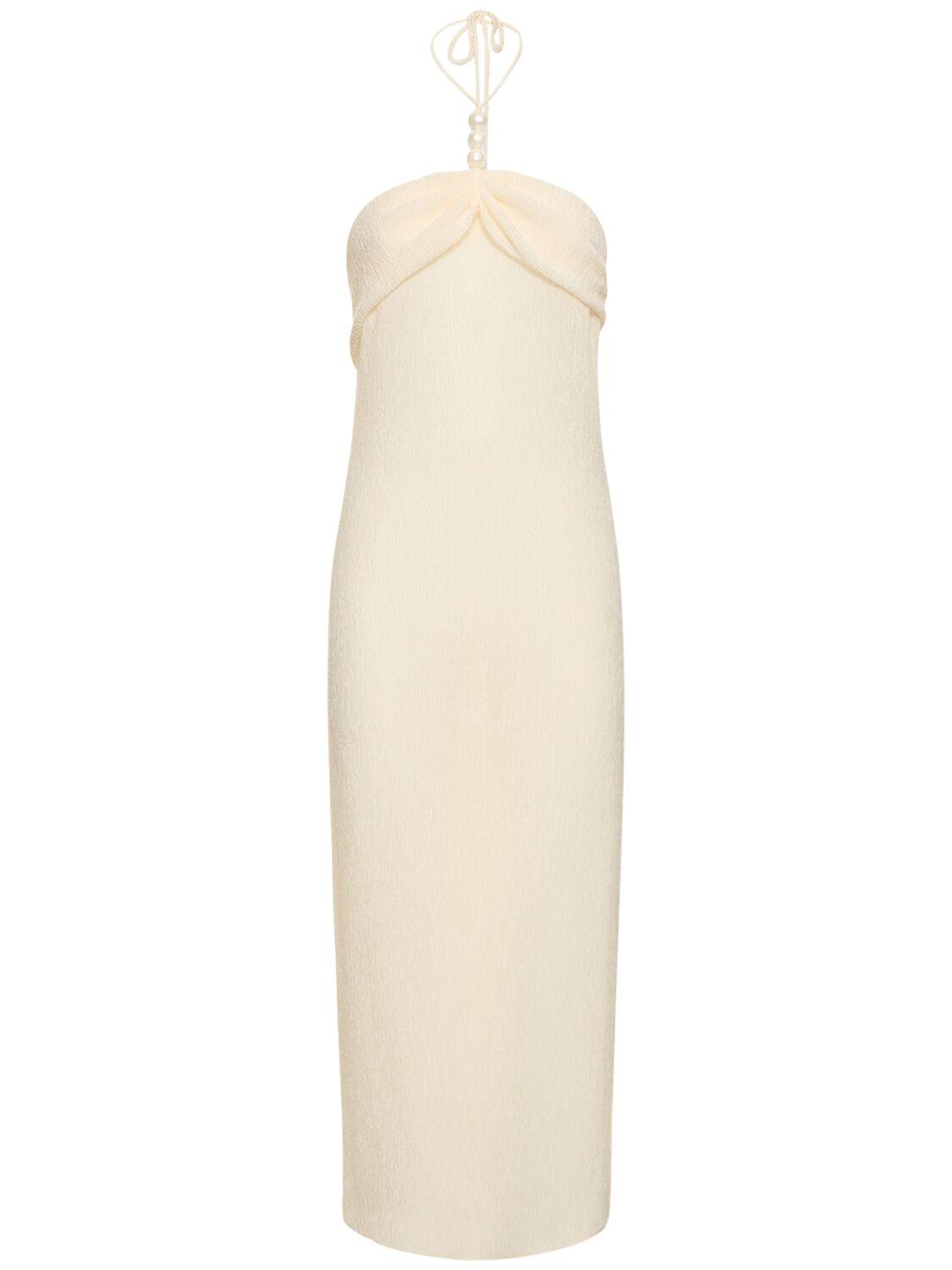 MAGDA BUTRYM Embellished Jersey Midi Halter Dress