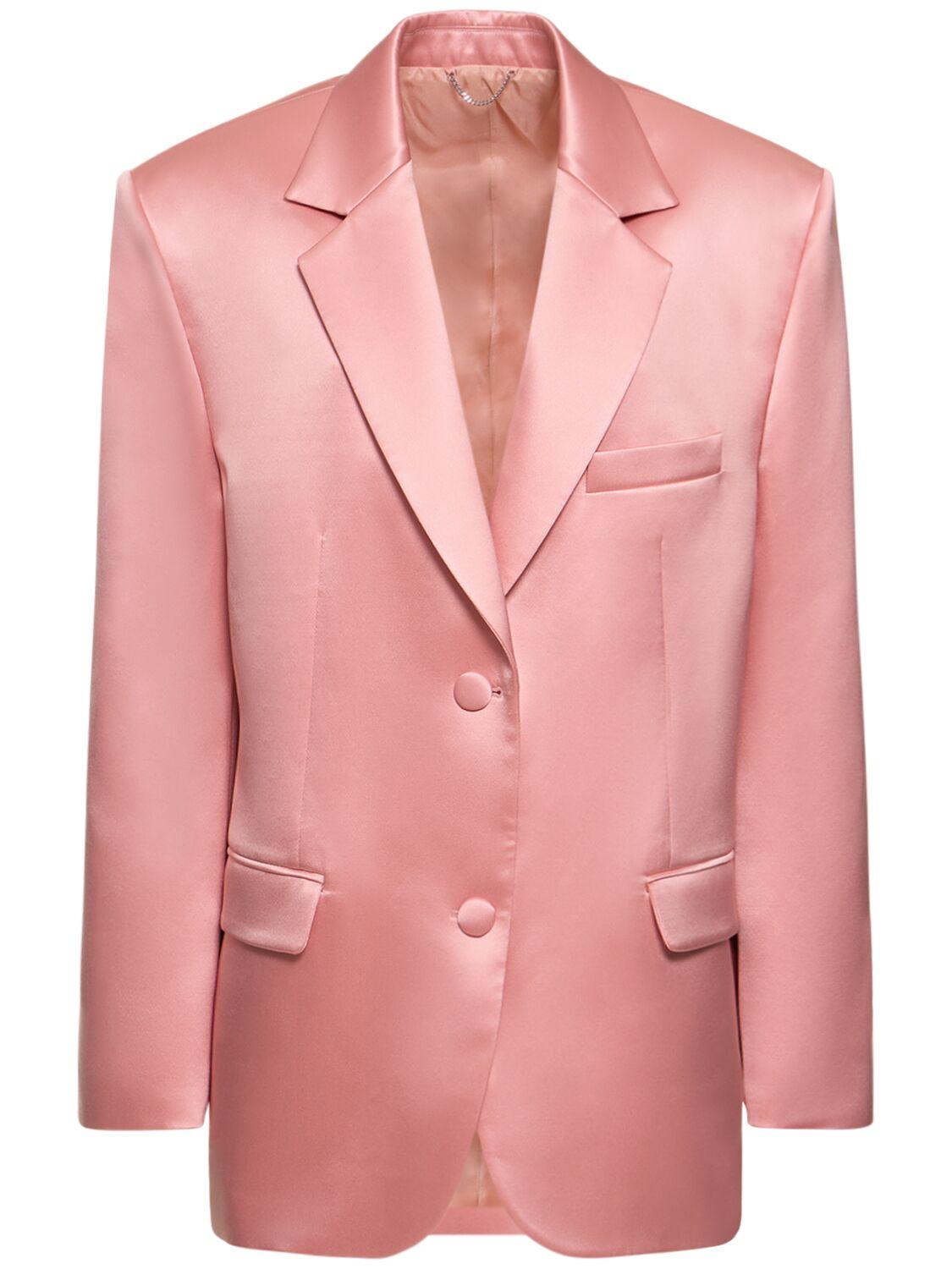 MAGDA BUTRYM Silk Satin Single Breasted Blazer