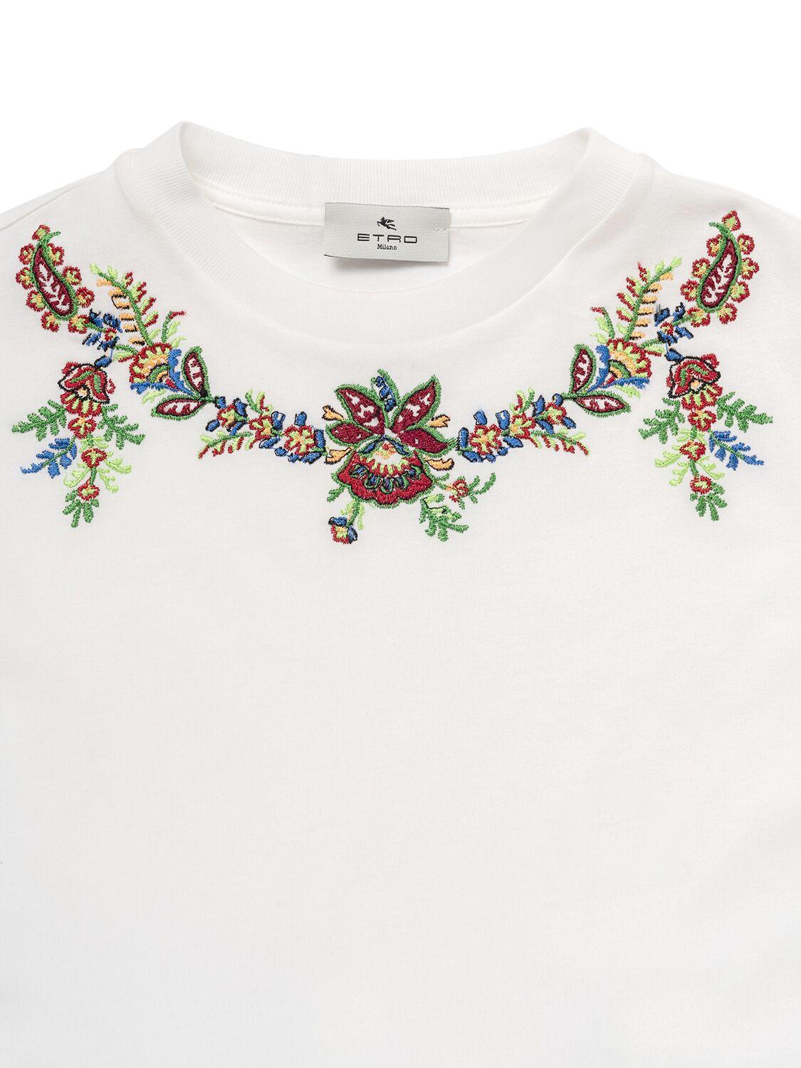ETRO Cotton Jersey T-shirt with Embroidery