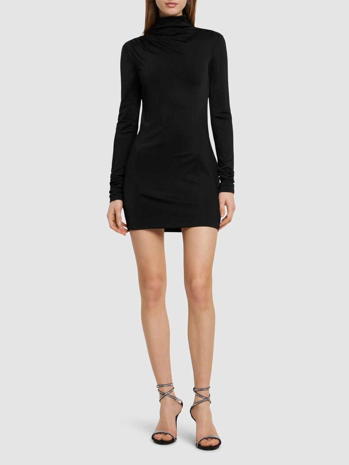 THE ANDAMANE Parker Stretch Jersey Cutout Mini Dress