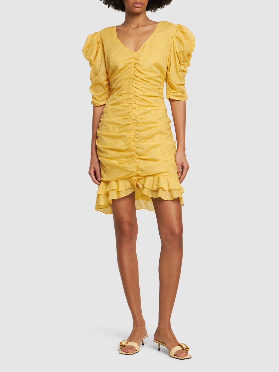 MARANT ETOILE Sireny Gathered Cotton Mini Dress