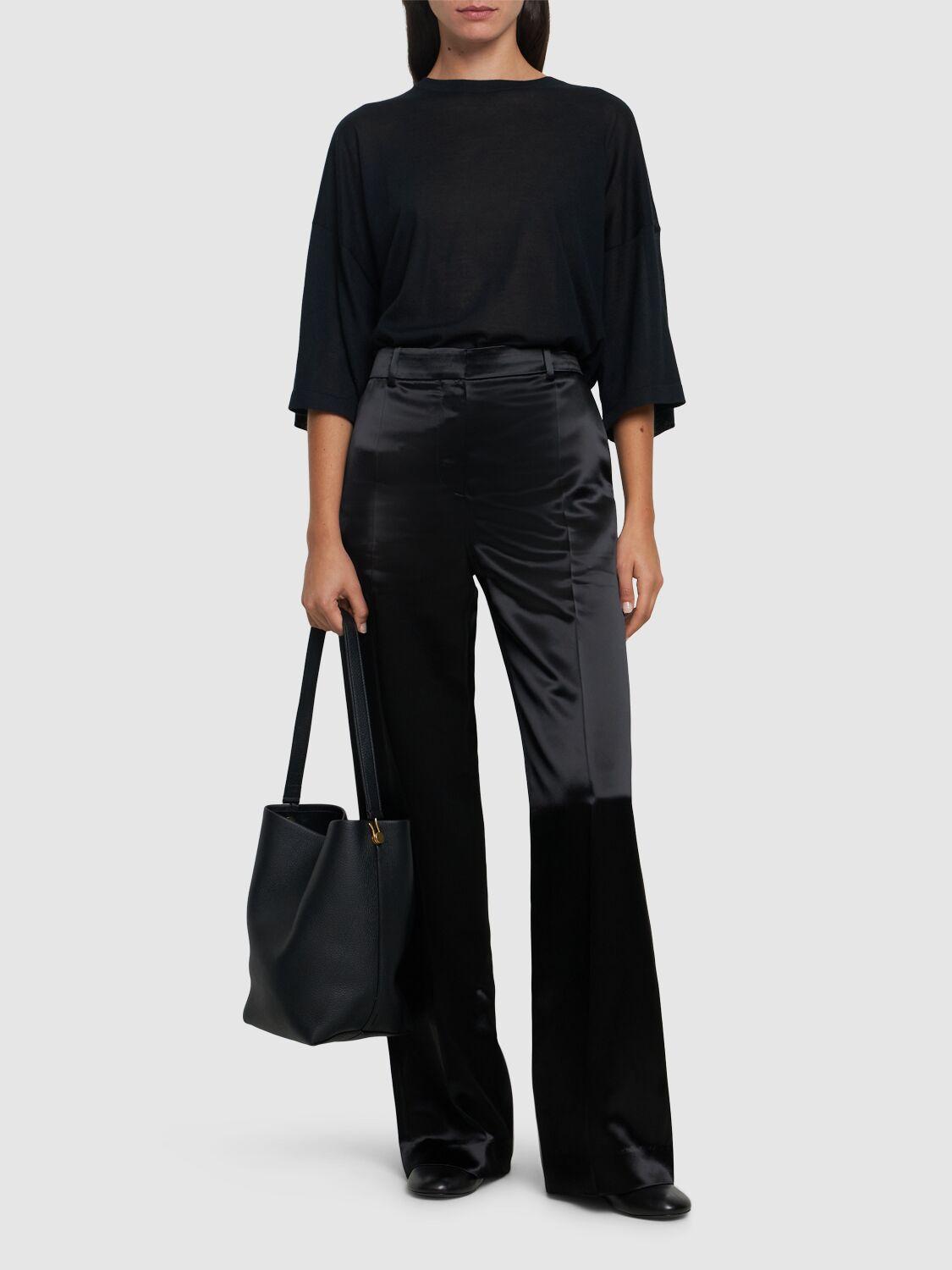 THE ROW Encore Midrise Satin Flared Pants