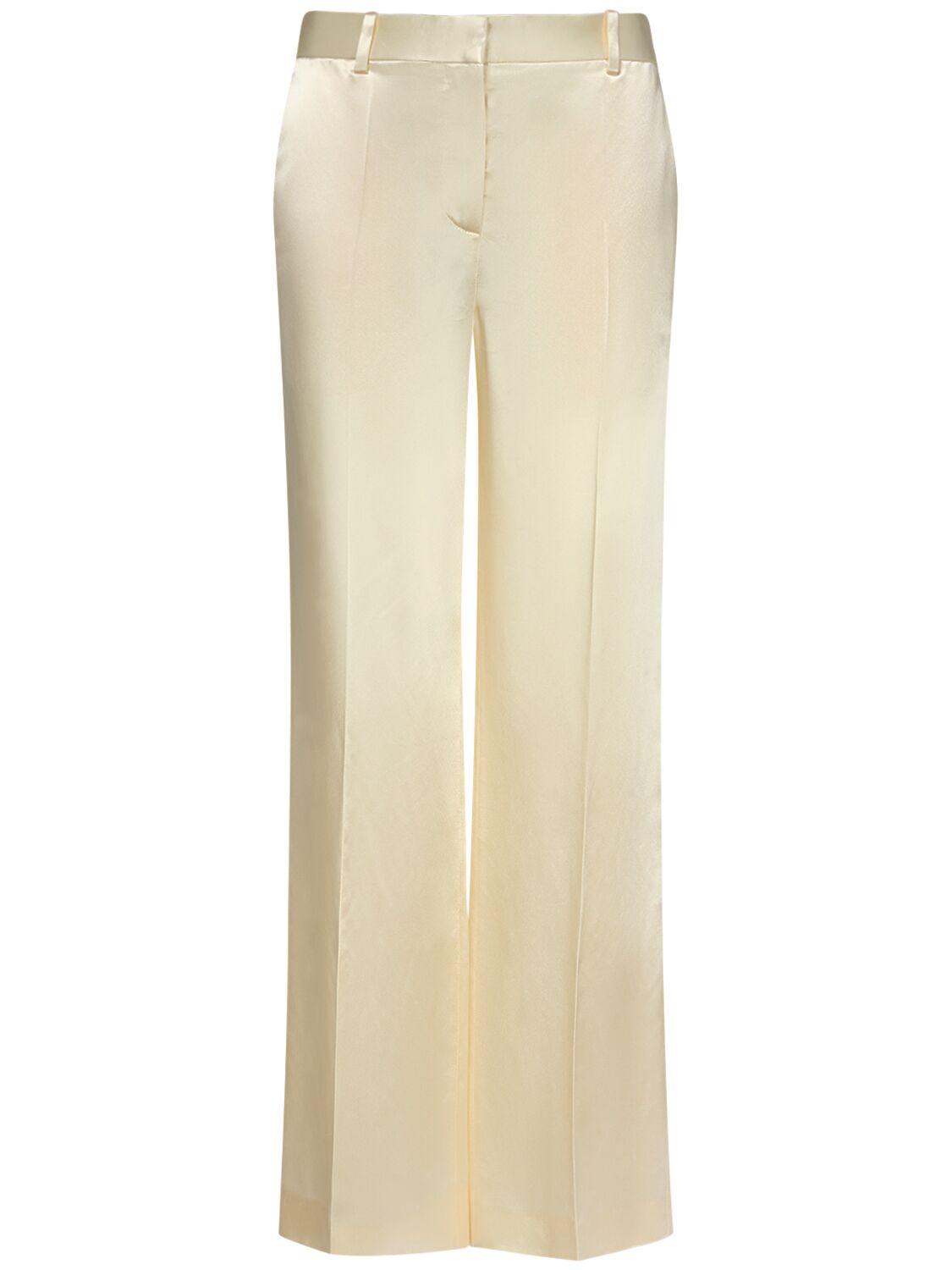THE ROW Encore Midrise Satin Flared Pants