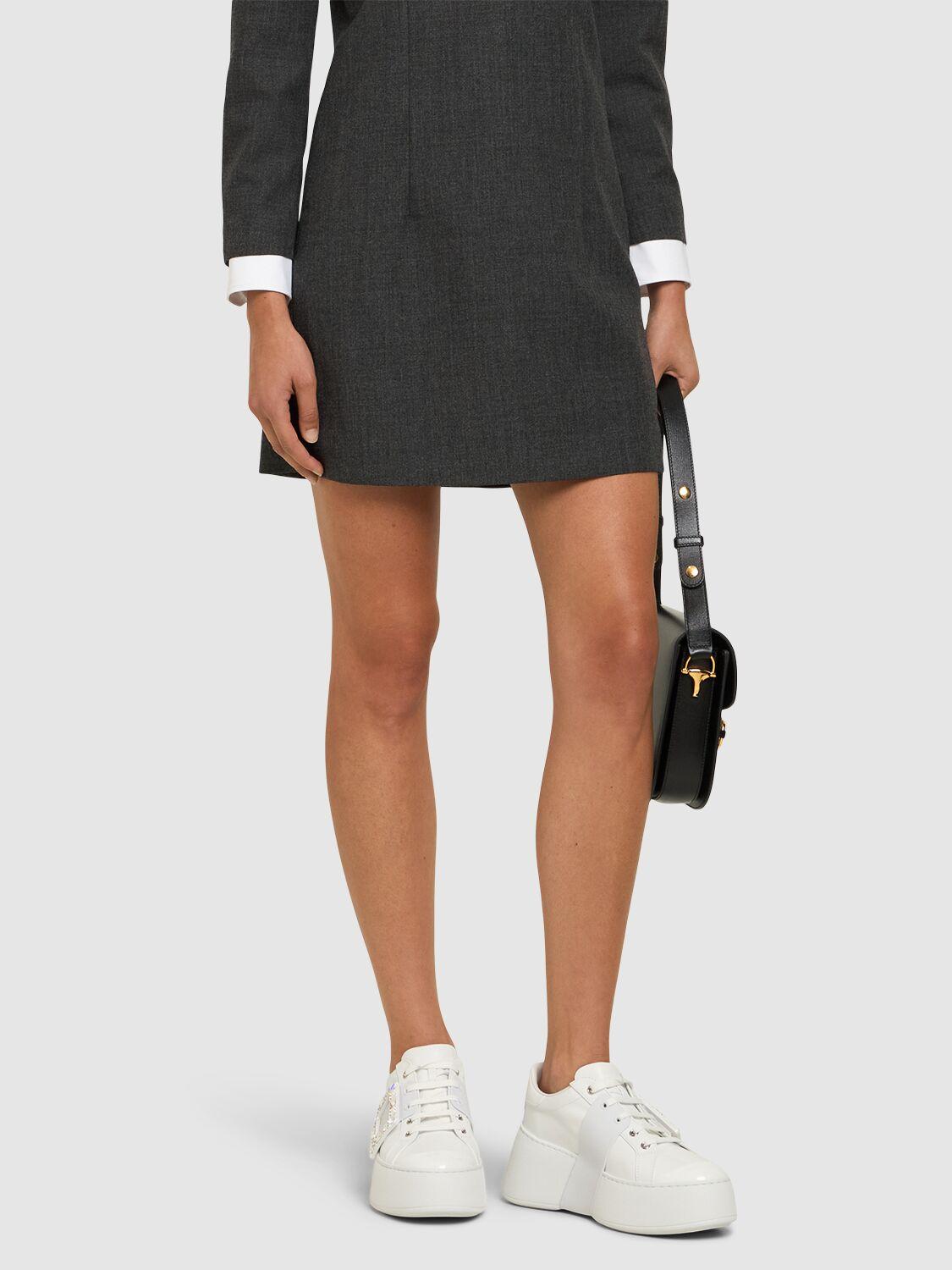 ROGER VIVIER Viv Skate Crystal Buckle High Sneakers